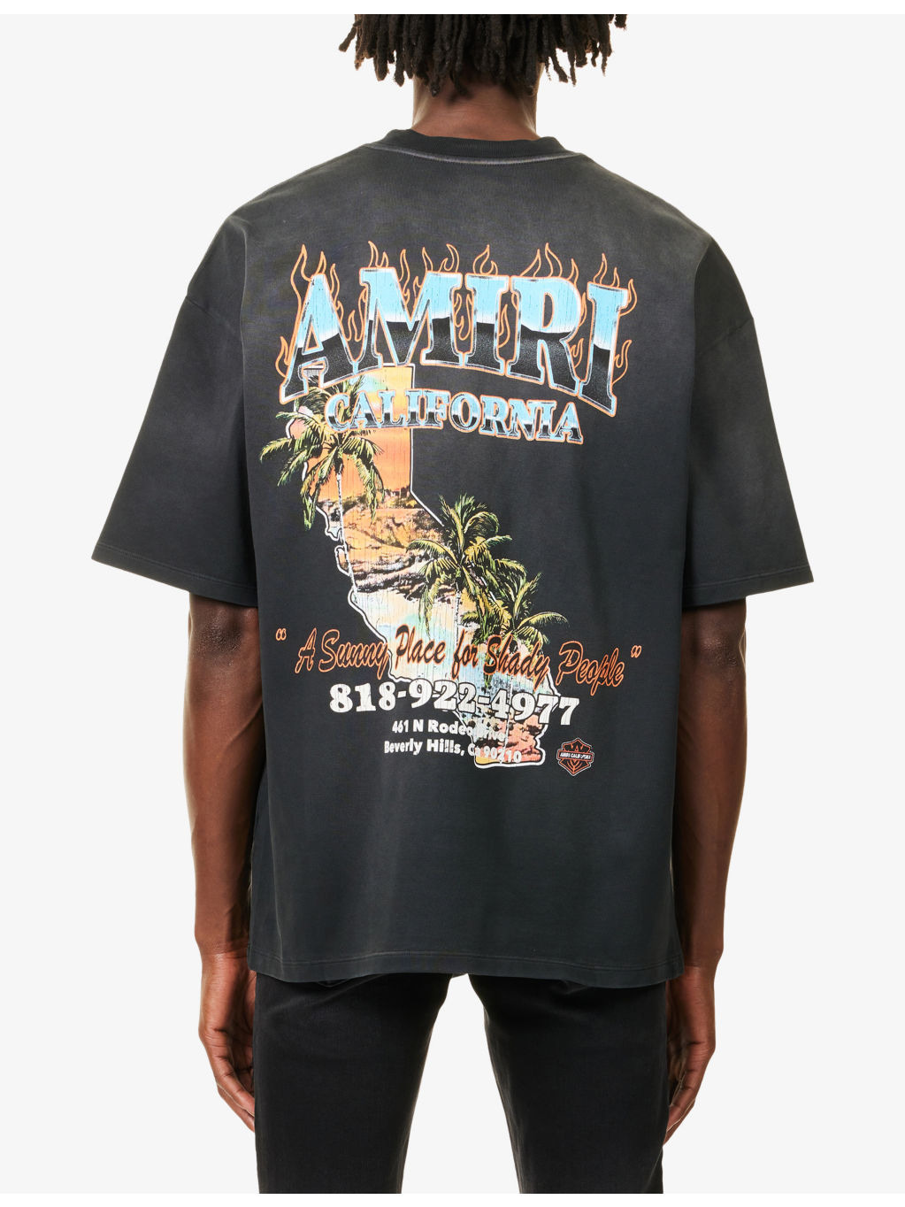Oversized-Fit Text-Print Cotton T-Shirt - 4