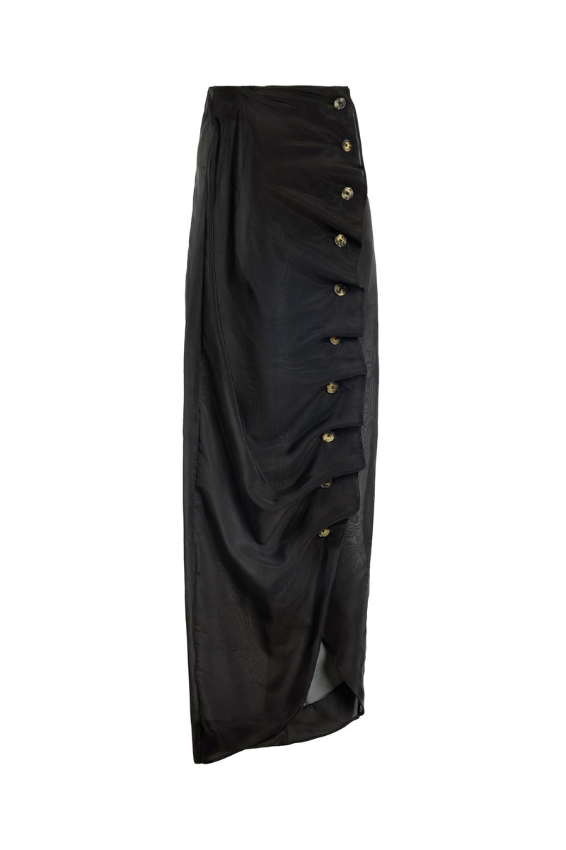 ROUNDED HEMLINE SKIRT BLACK 3