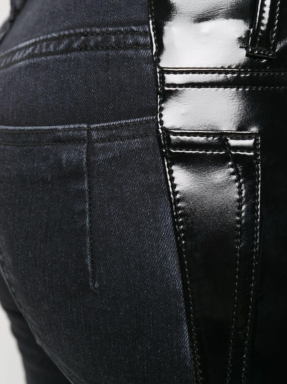 two-tone slim-fit trousers - 5