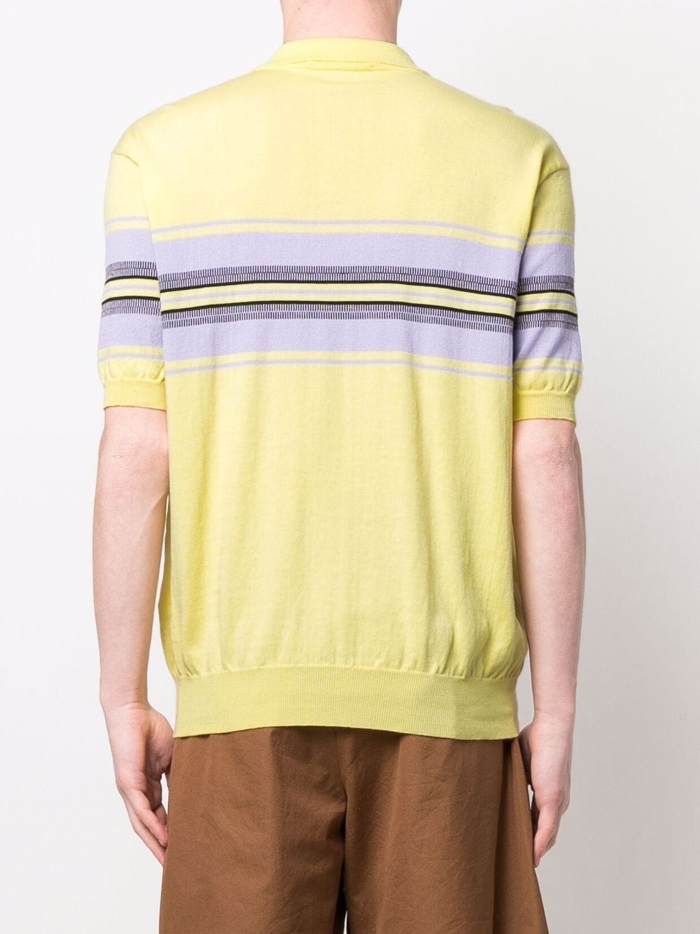 stripe-print cotton polo shirt - 4