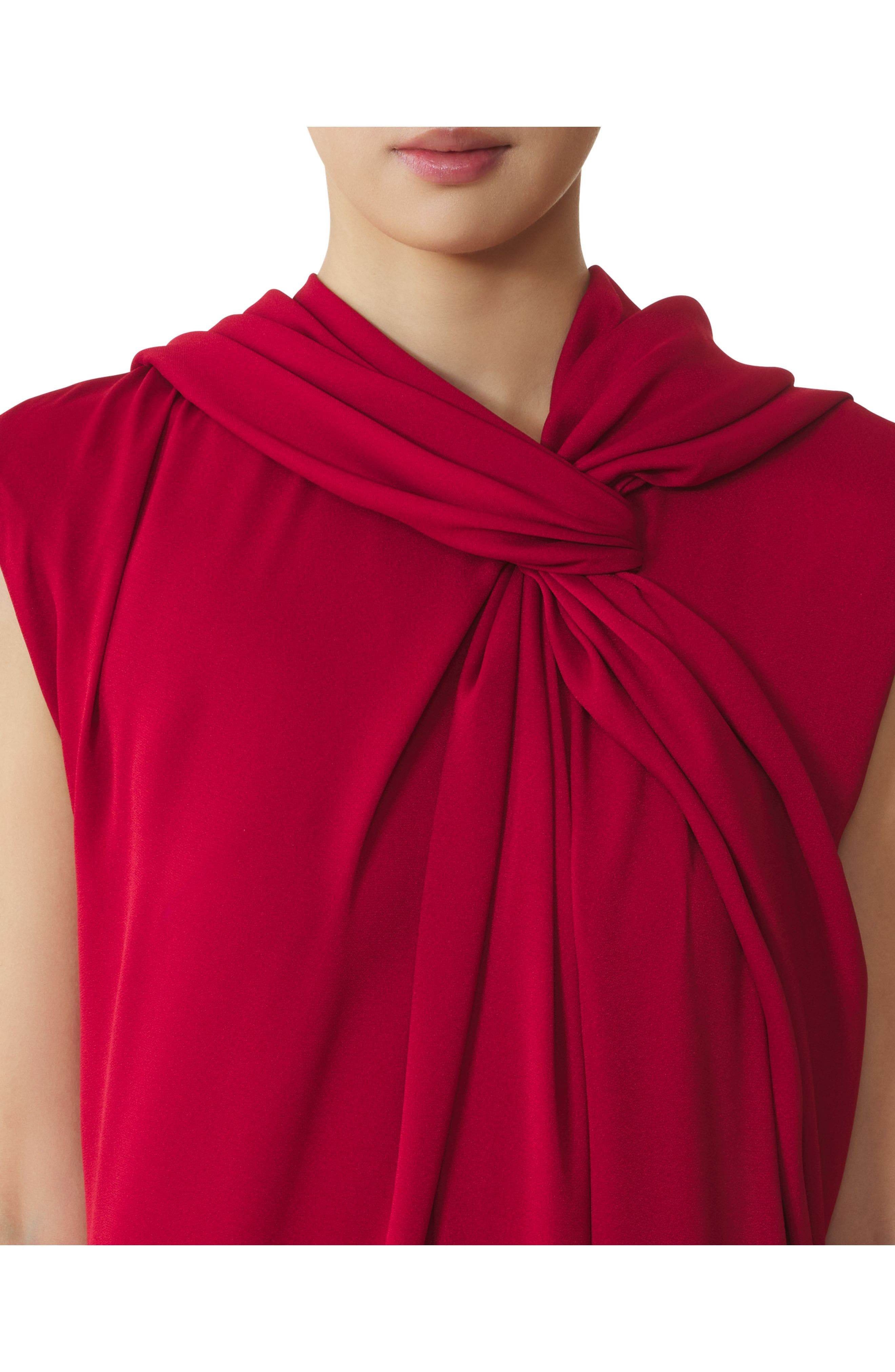 Lanvin Long Knotted Dress In Satin in Red Anemone at Nordstrom - 5
