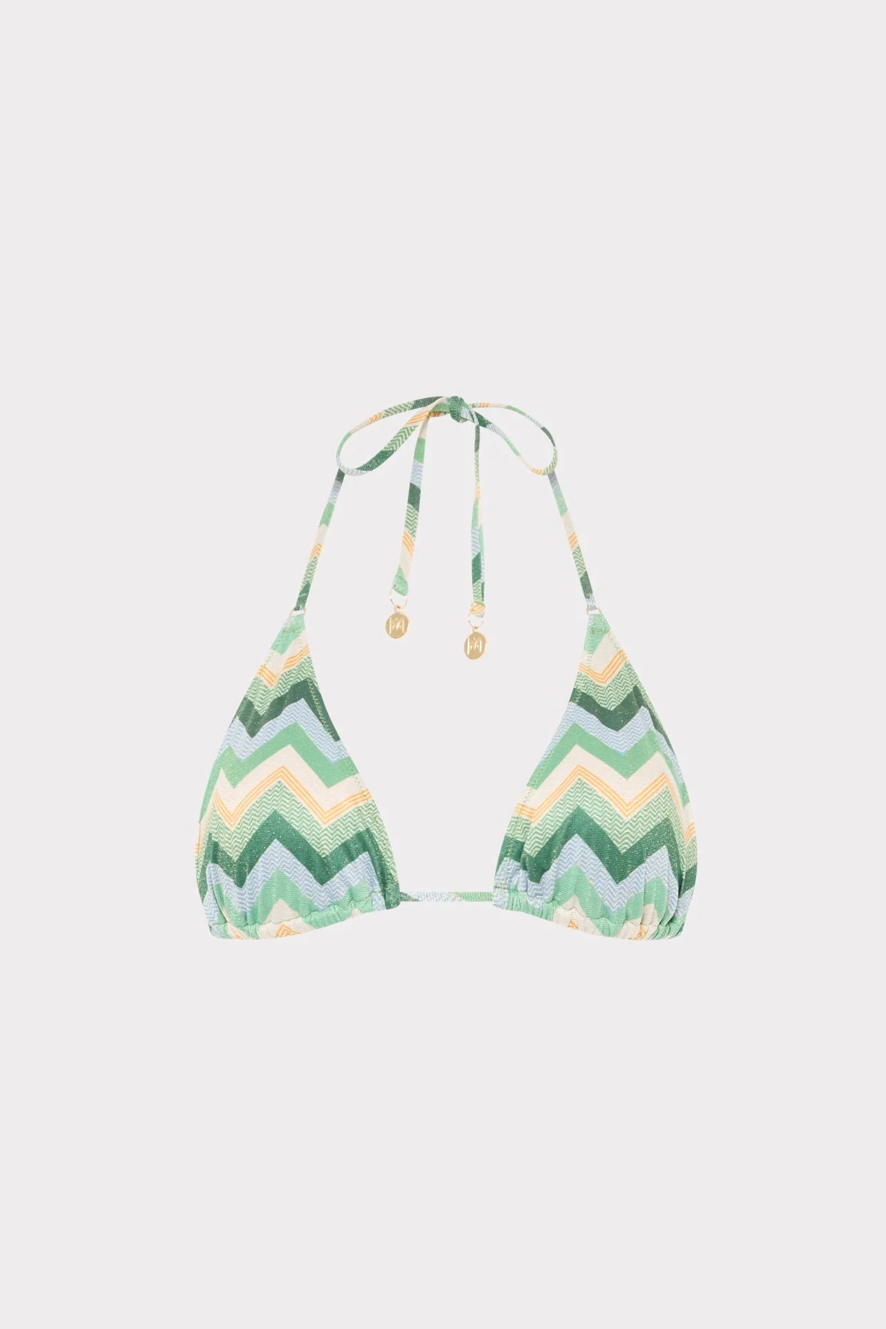 Metallic Chevron Bikini Top - 1