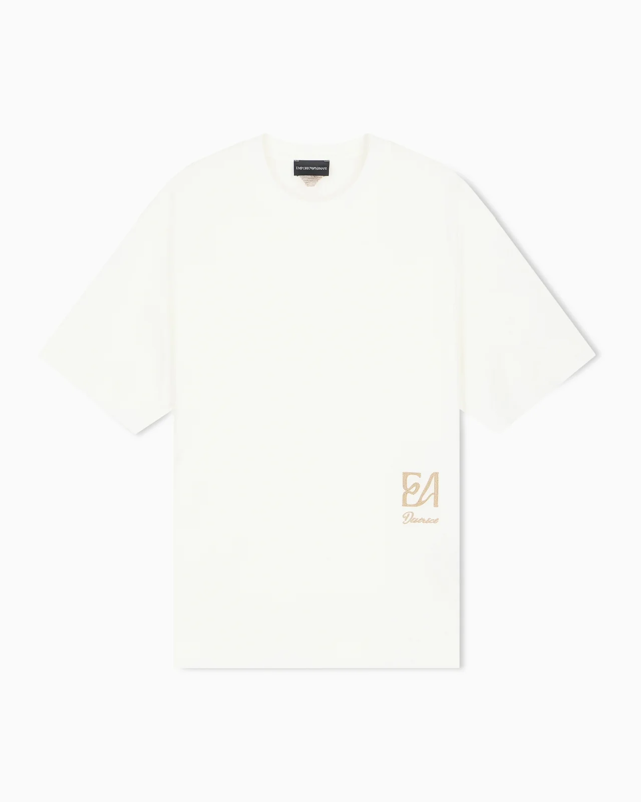 T-SHIRT IN LYOCELL BLEND JERSEY WITH CHAIN STITCH LOGO - 1