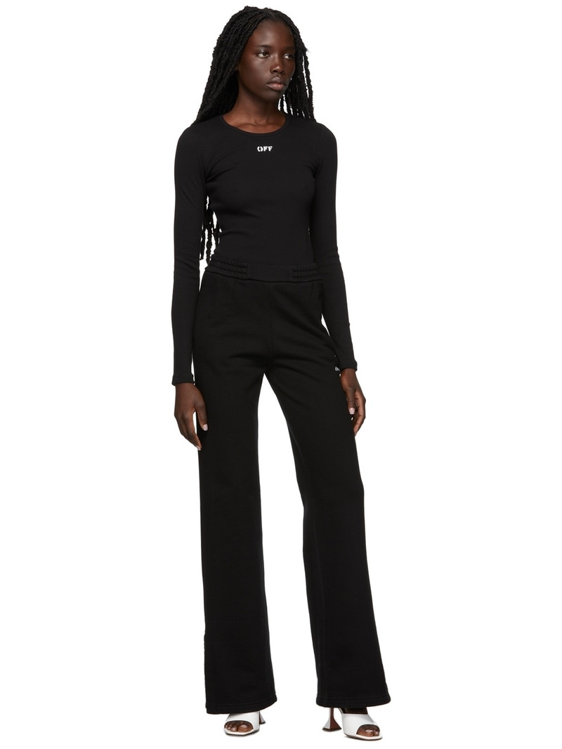Off-White Black Tapered Diag Logo Sweatpants outlook