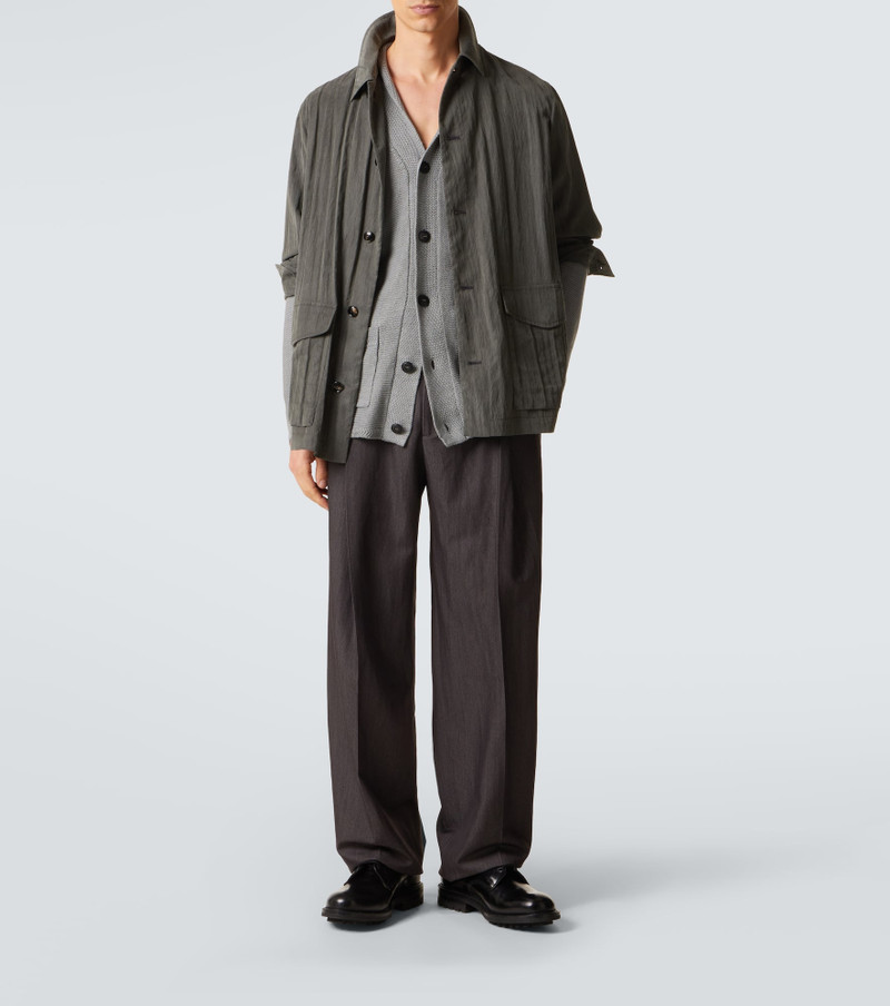 GIORGIO ARMANI Wool, abacá, and silk straight pants outlook