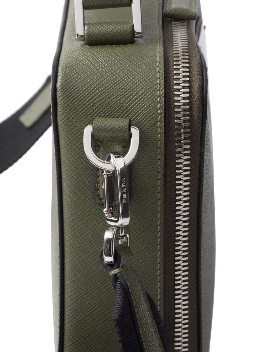 Saffiano medium enamel triangle logo two-way bag - 3