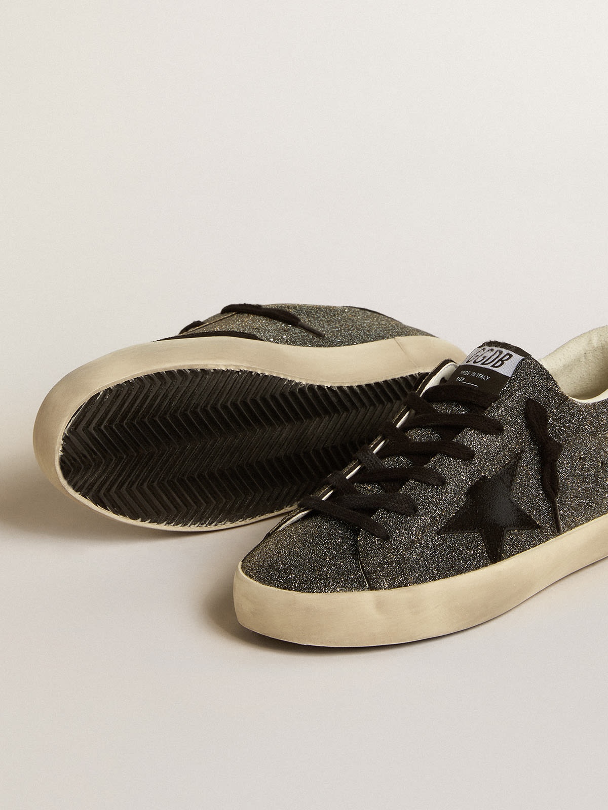 Women’s Super-Star in black Swarovski crystals with black suede star - 3