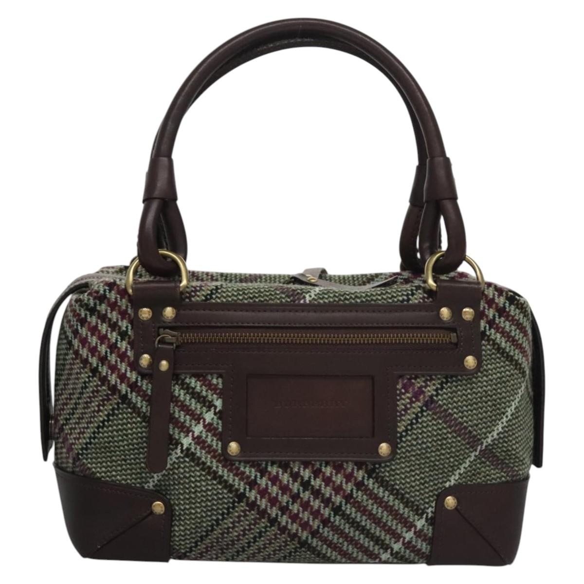 Burberry Nova Check Hand Bag Canvas Green - 13