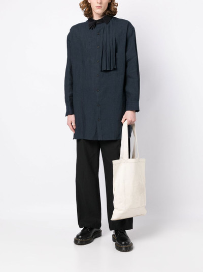 Yohji Yamamoto pleated-detail cotton shirt outlook
