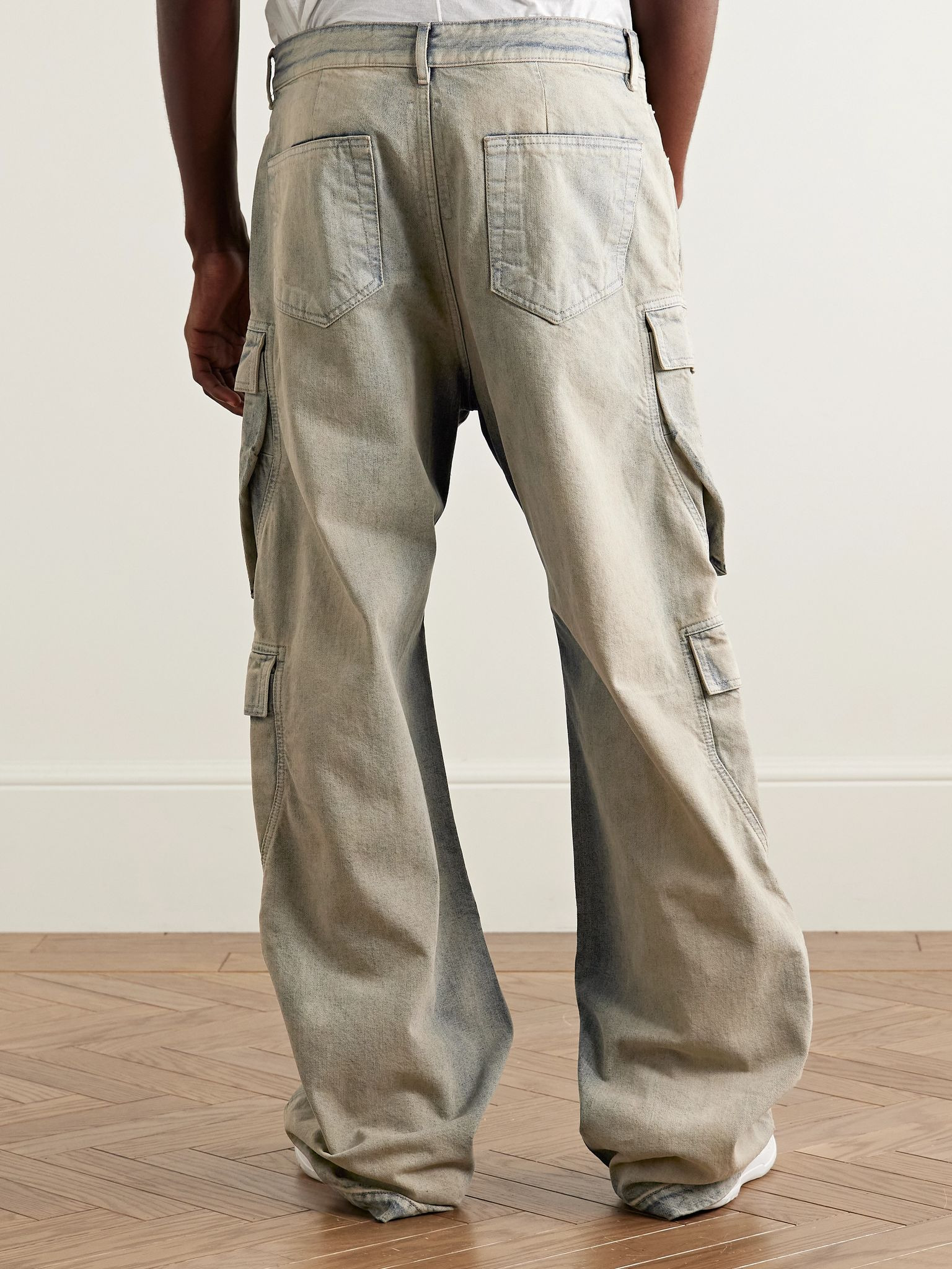 Straight-Leg Cargo Jeans Gray - 4