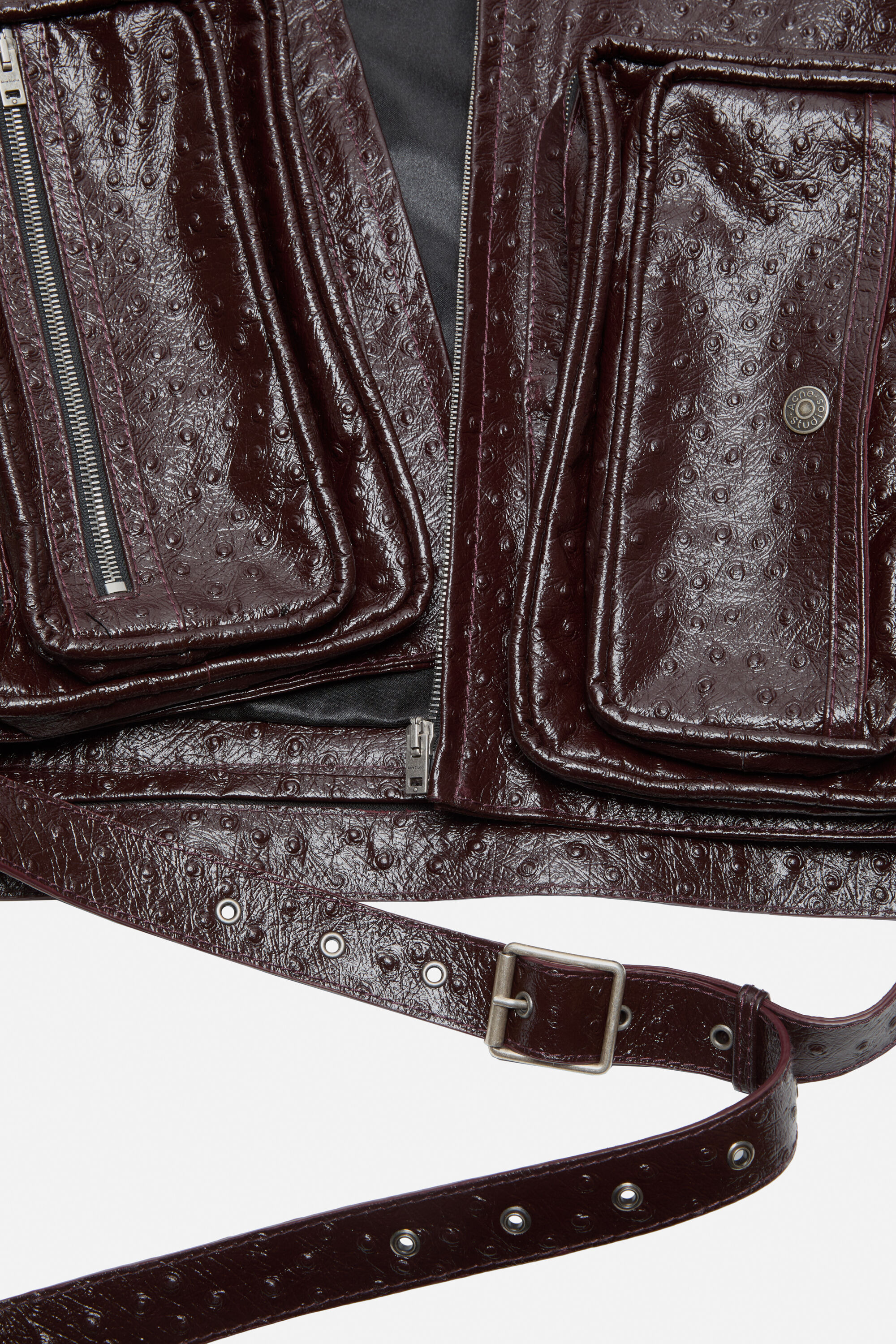 Leather jacket - Burgundy - 5