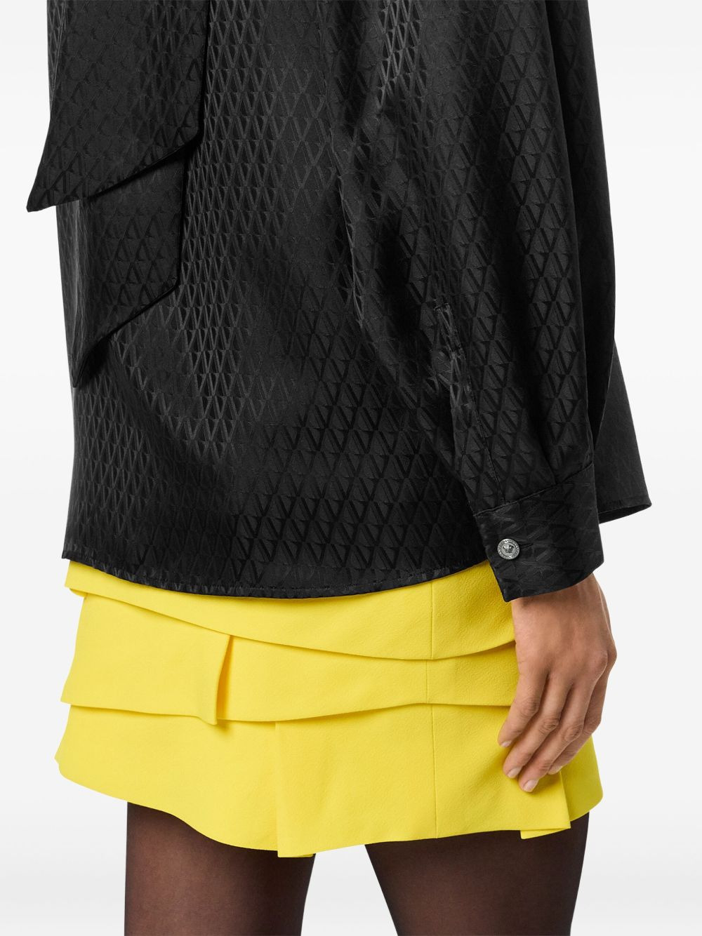 quilted tie-neck shirt - 5