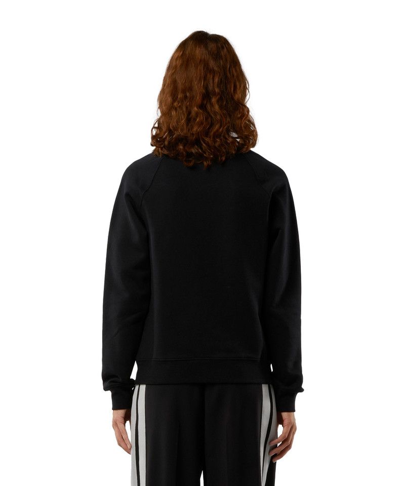 Crew neck cotton sweatshirt with a brushed logo 3