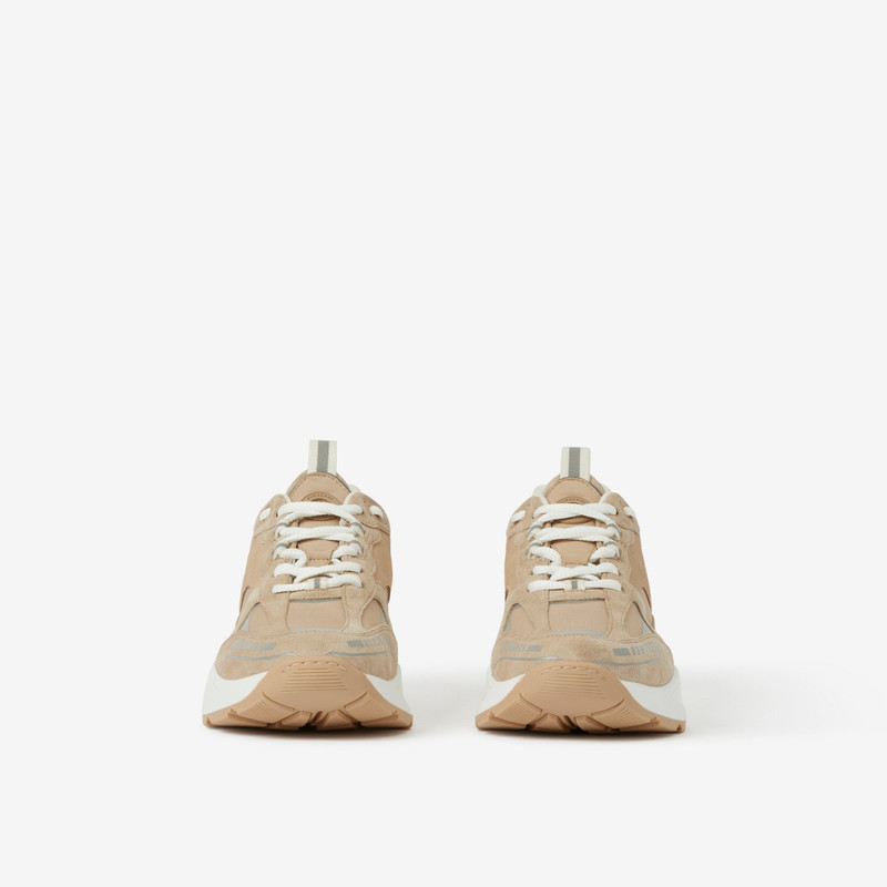 Burberry Leather, Suede and Cotton Sneakers outlook
