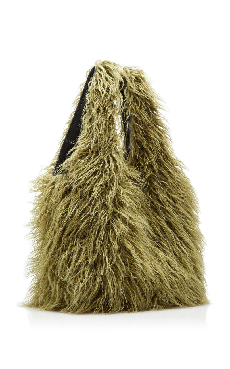 Faux Fur Tote green 3