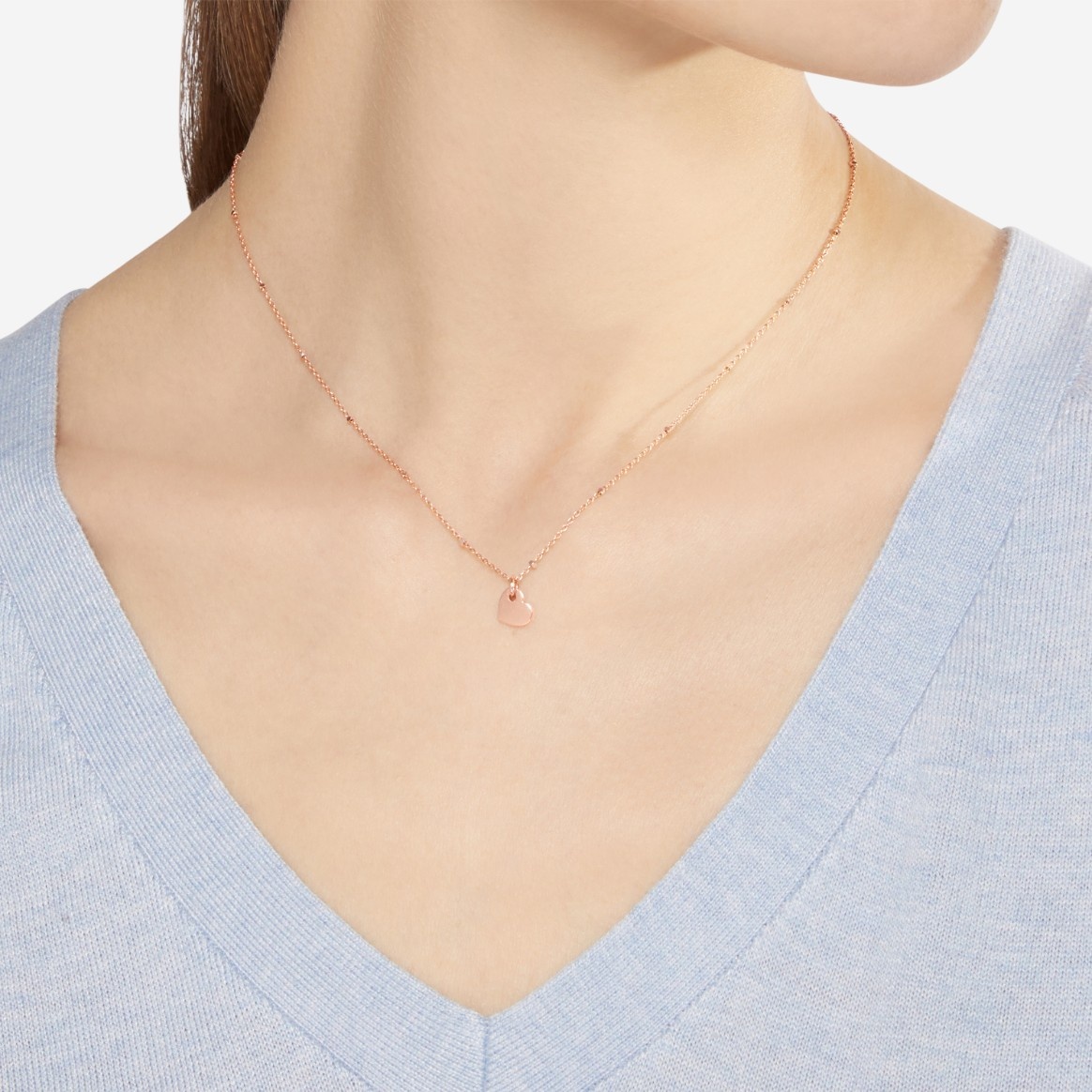 Rose Gold Mini Heart Necklace - 3