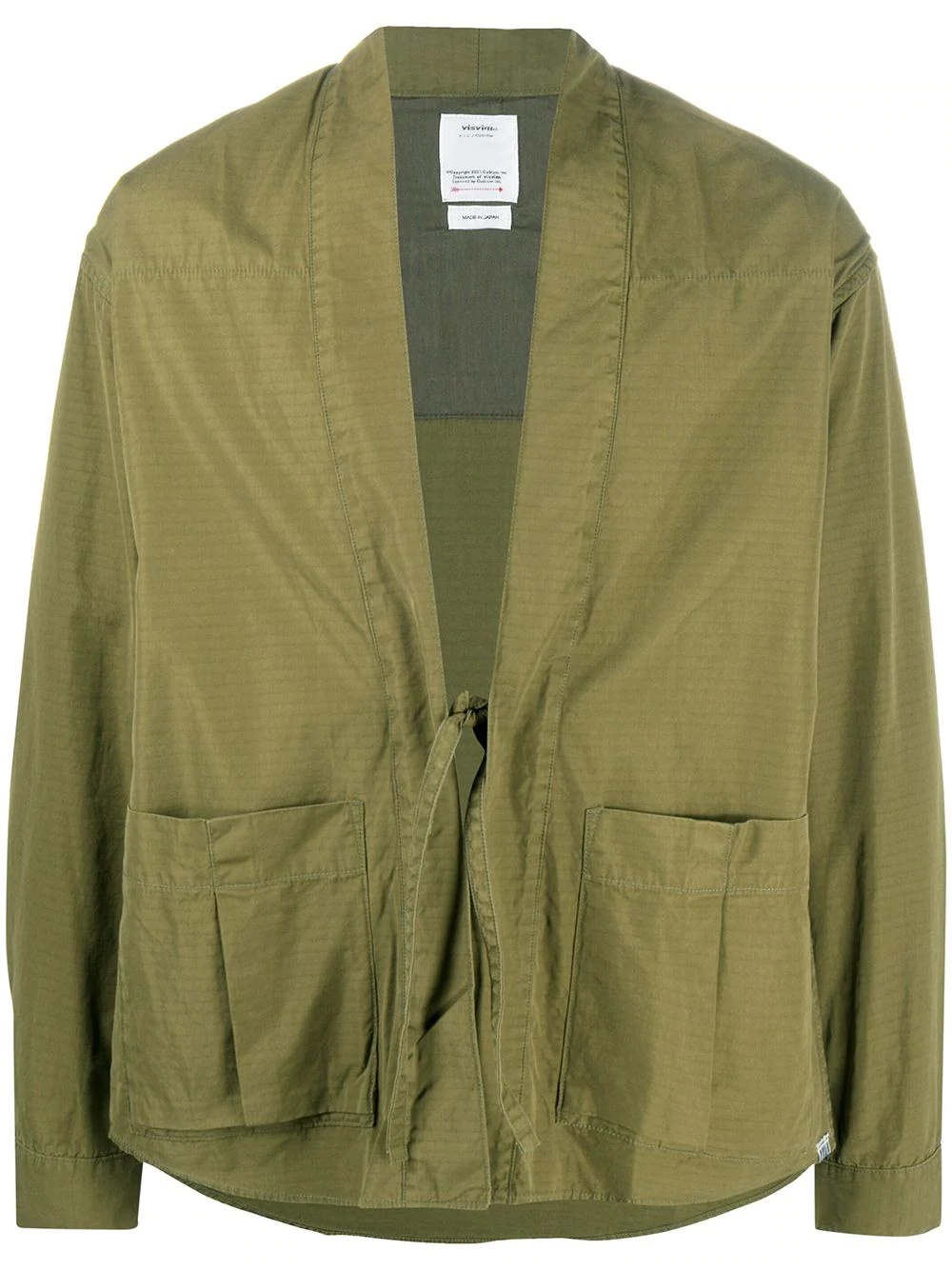 tie-front shirt jacket - 1