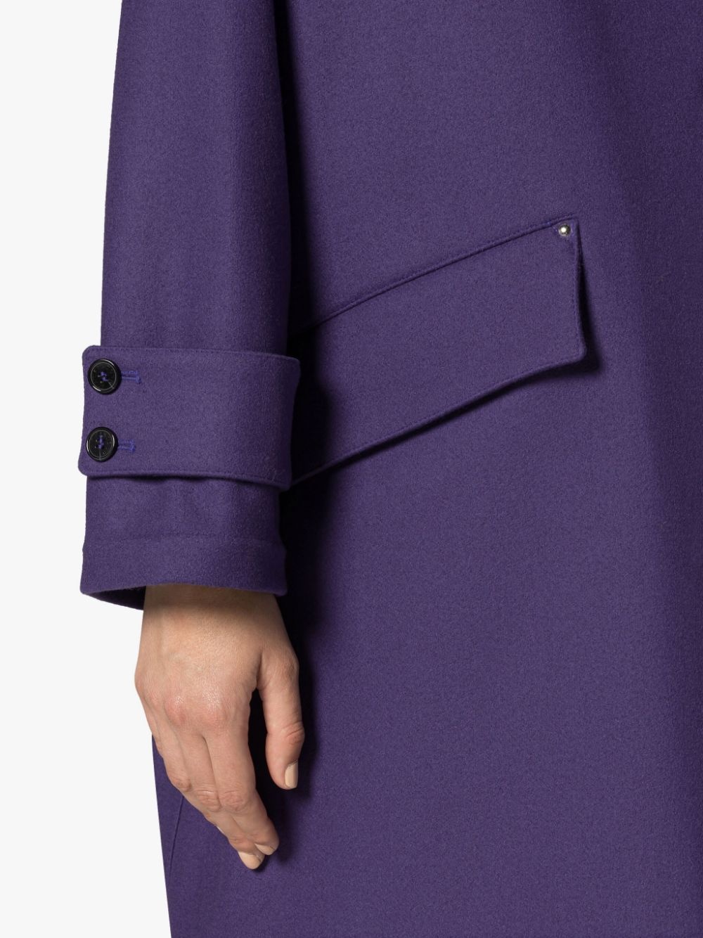 HUMBIE HOOD PURPLE WOOL OVERCOAT - 5