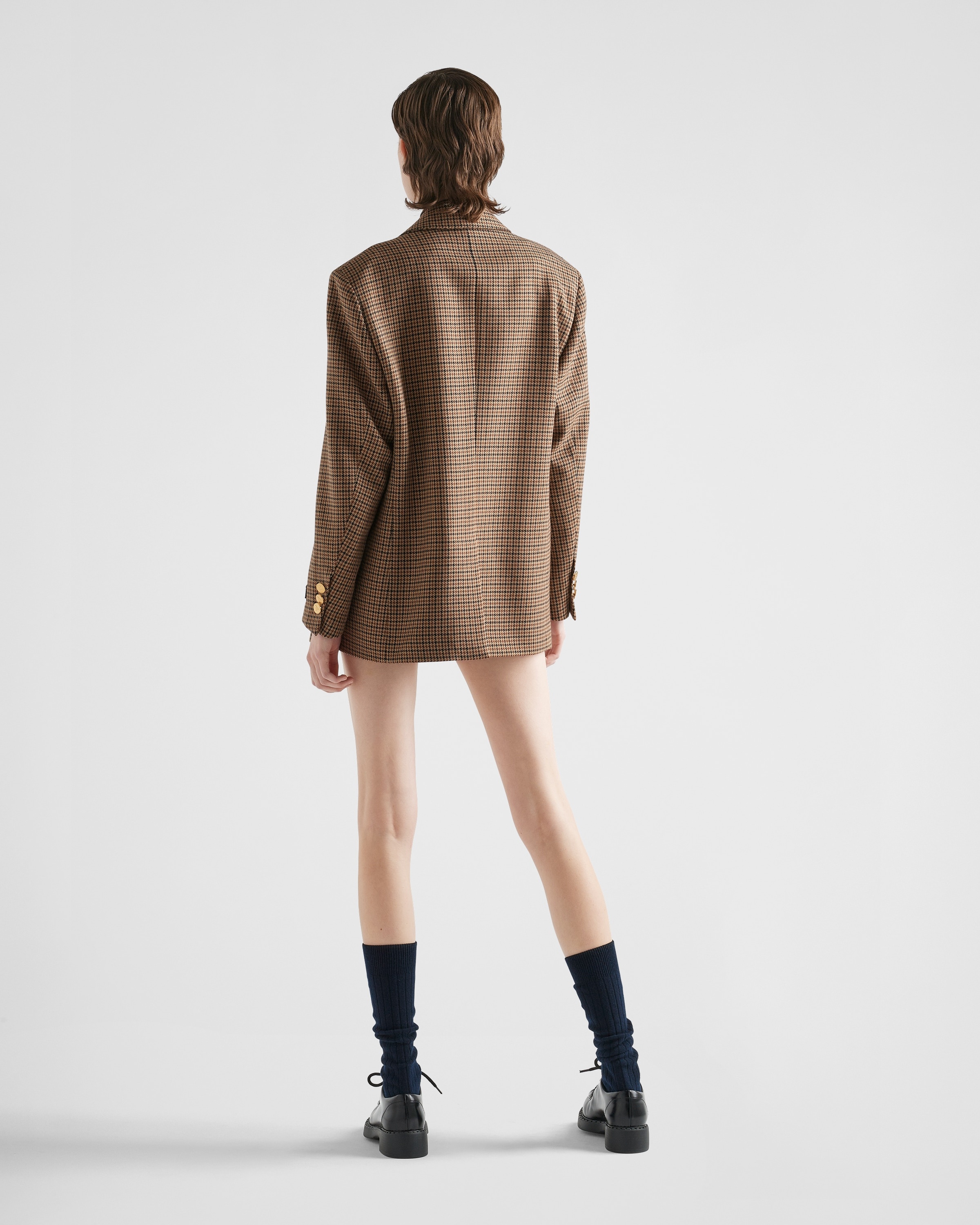 Prada Single-breasted houndstooth check jacket | REVERSIBLE
