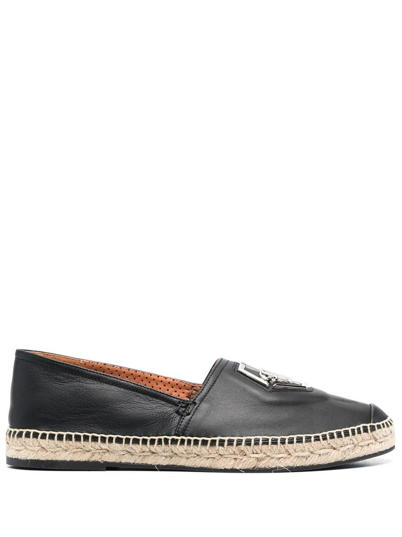 logo-plaque leather espadrilles 1