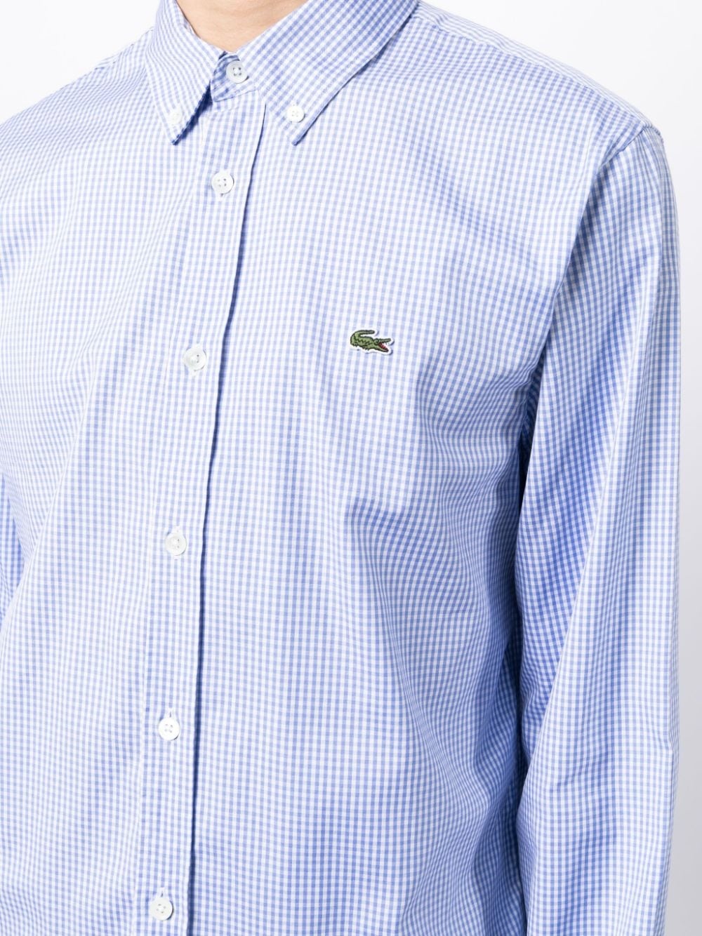 crocodile logo-patch plaid shirt - 5