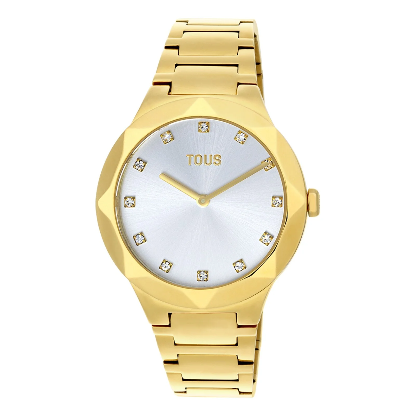 Analogue watch with gold-colored IPG steel wristband Karat Round - 1