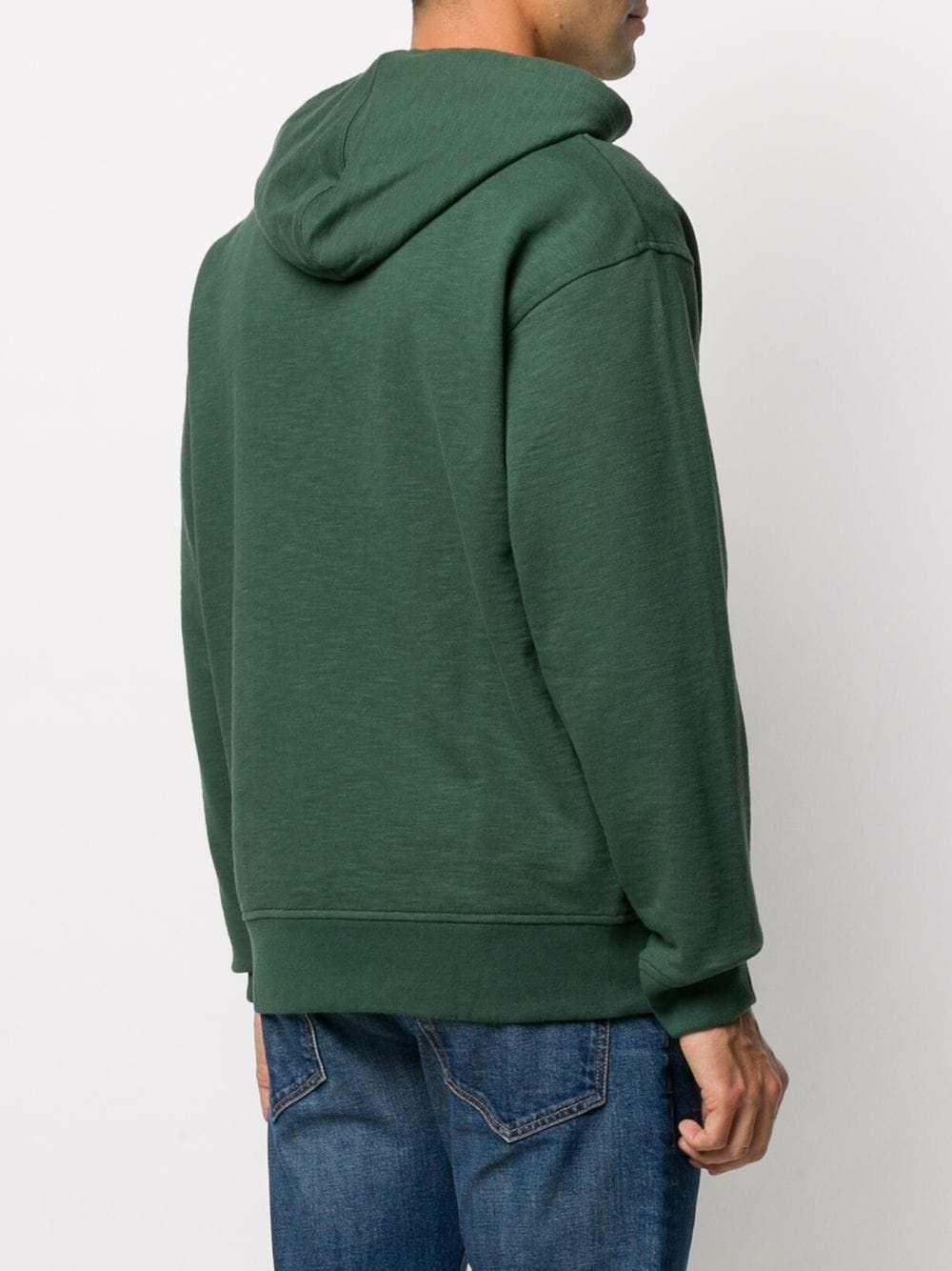 embroidered logo cotton hoodie - 4