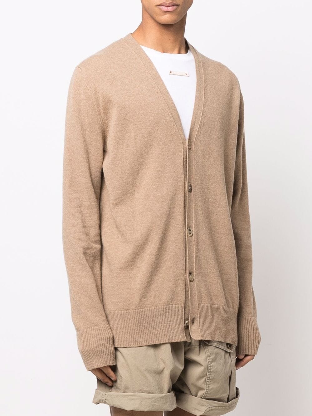 v-neck long-sleeve cardigan - 3