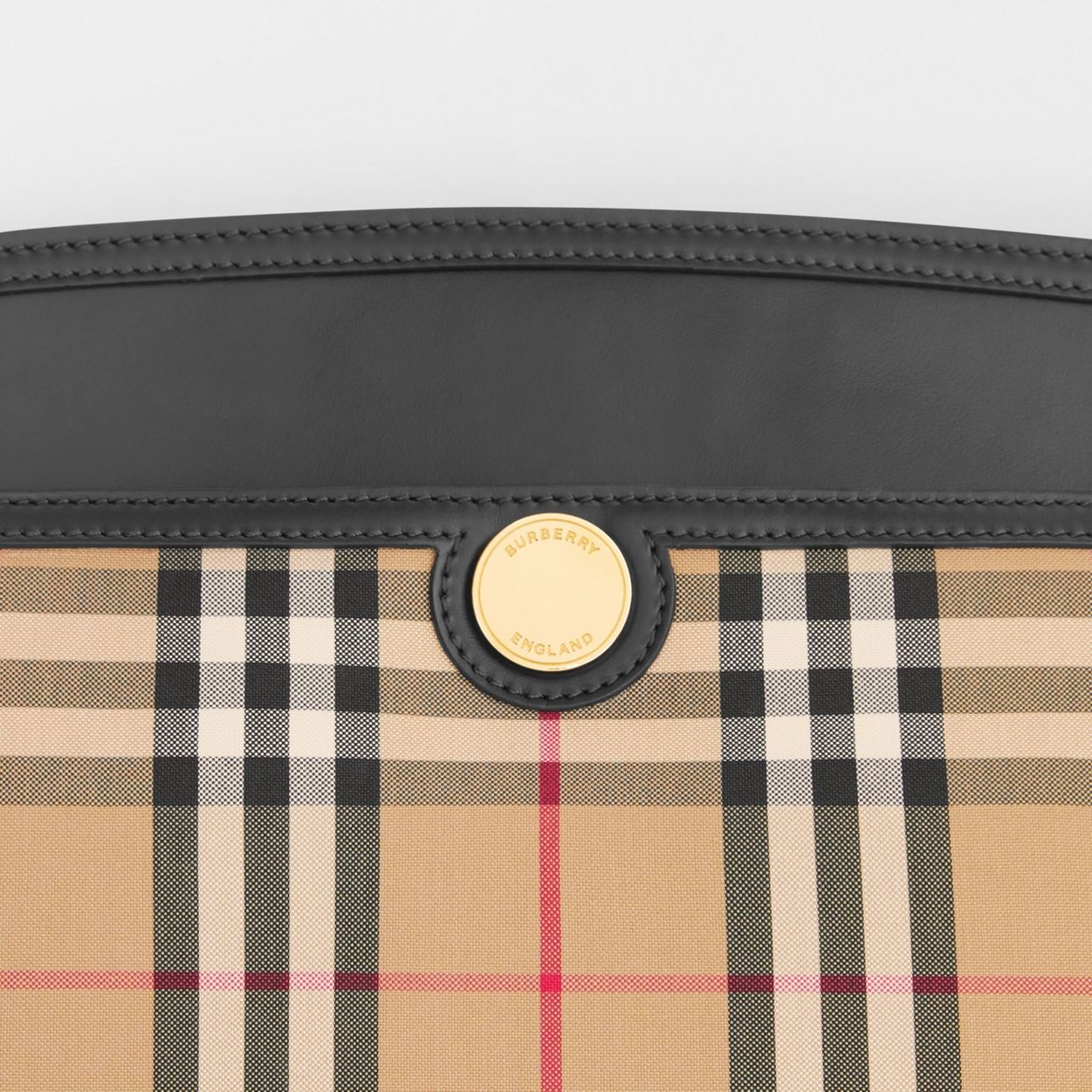 Vintage Check and Leather Society Clutch - 2