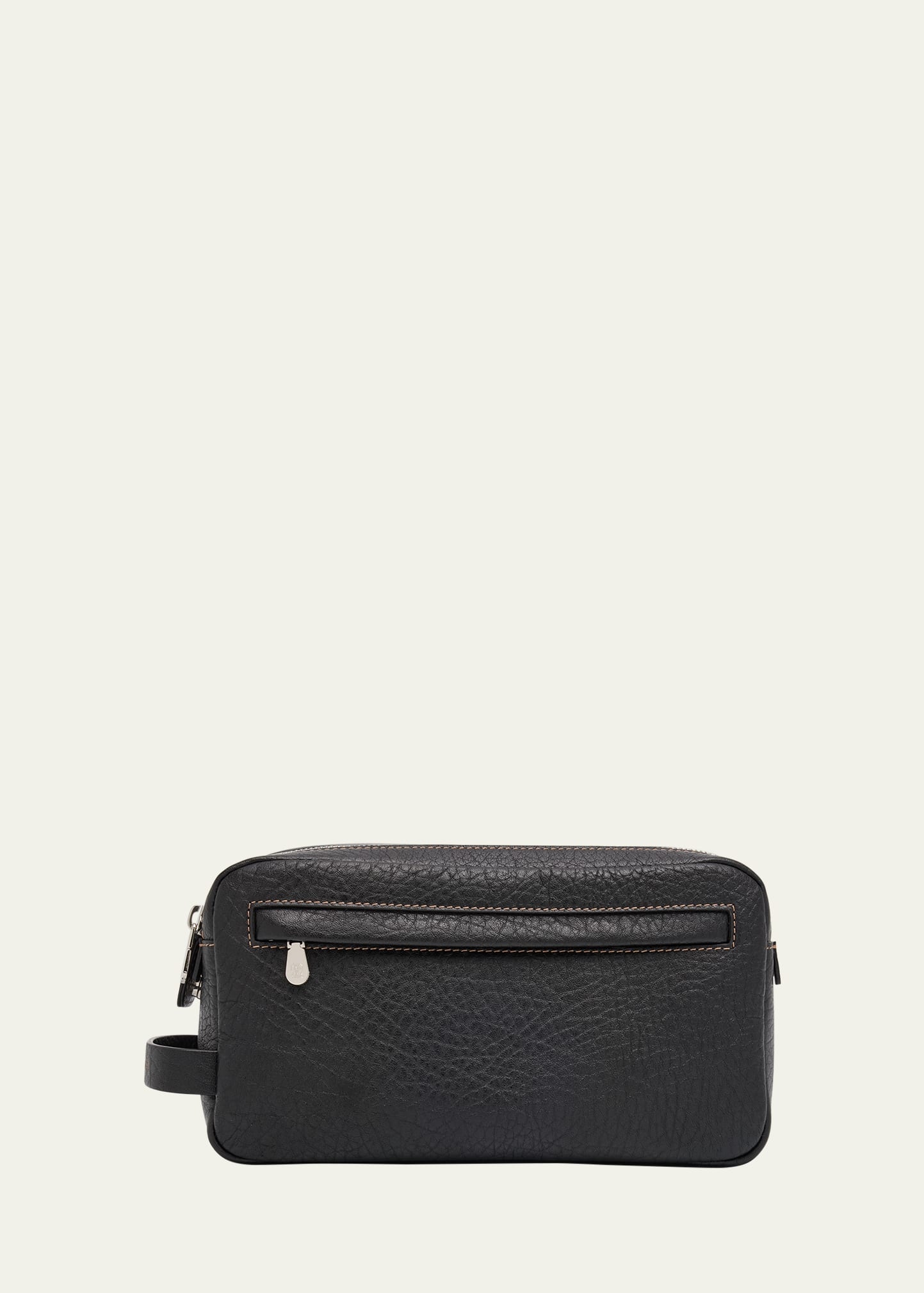 Men's Grained Leather Toiletry Bag - 1