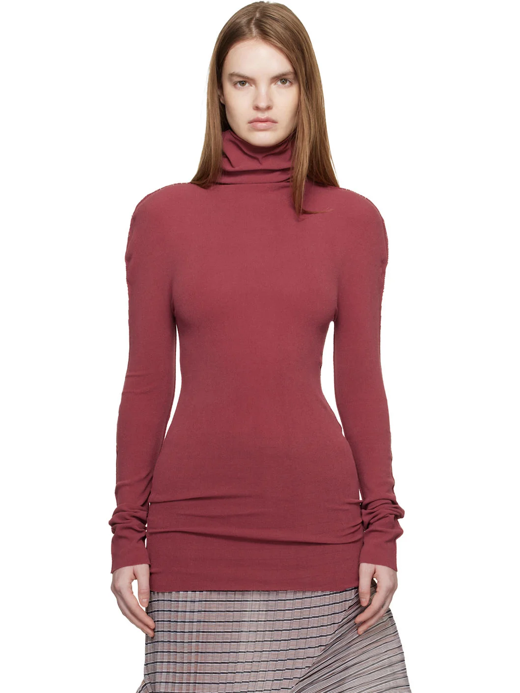 Brown December Cotton Baguette Turtleneck - 1