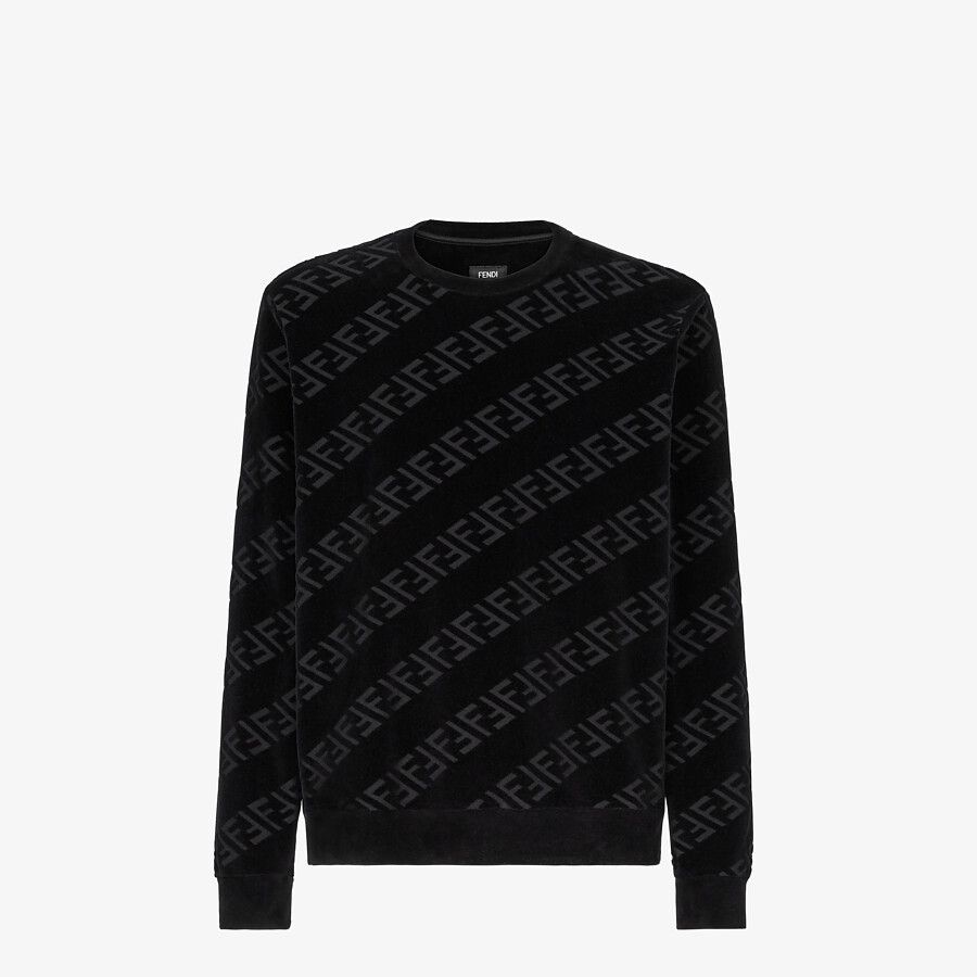 Black velvet sweatshirt - 1