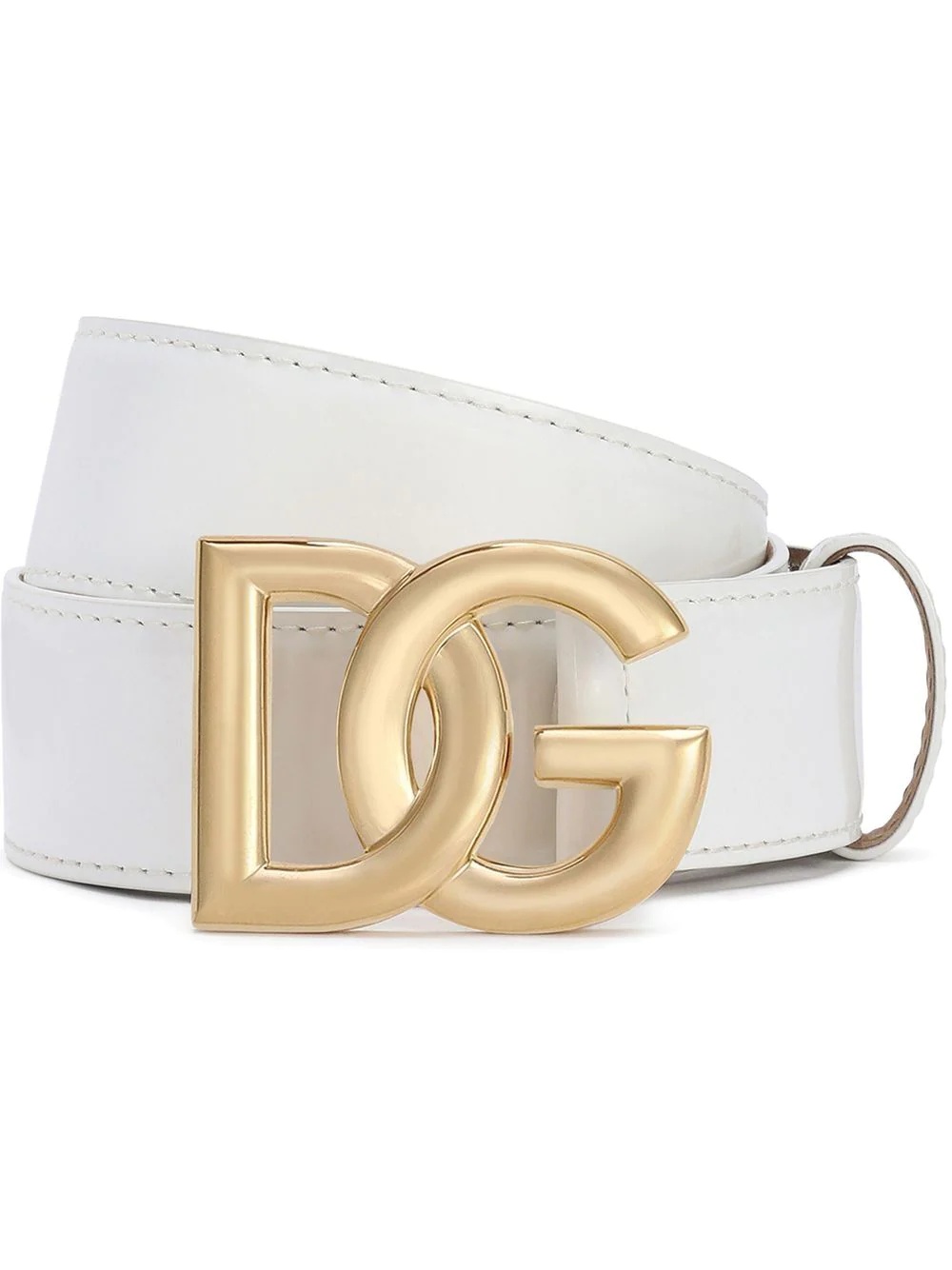 DG logo-buckle leather belt - 1