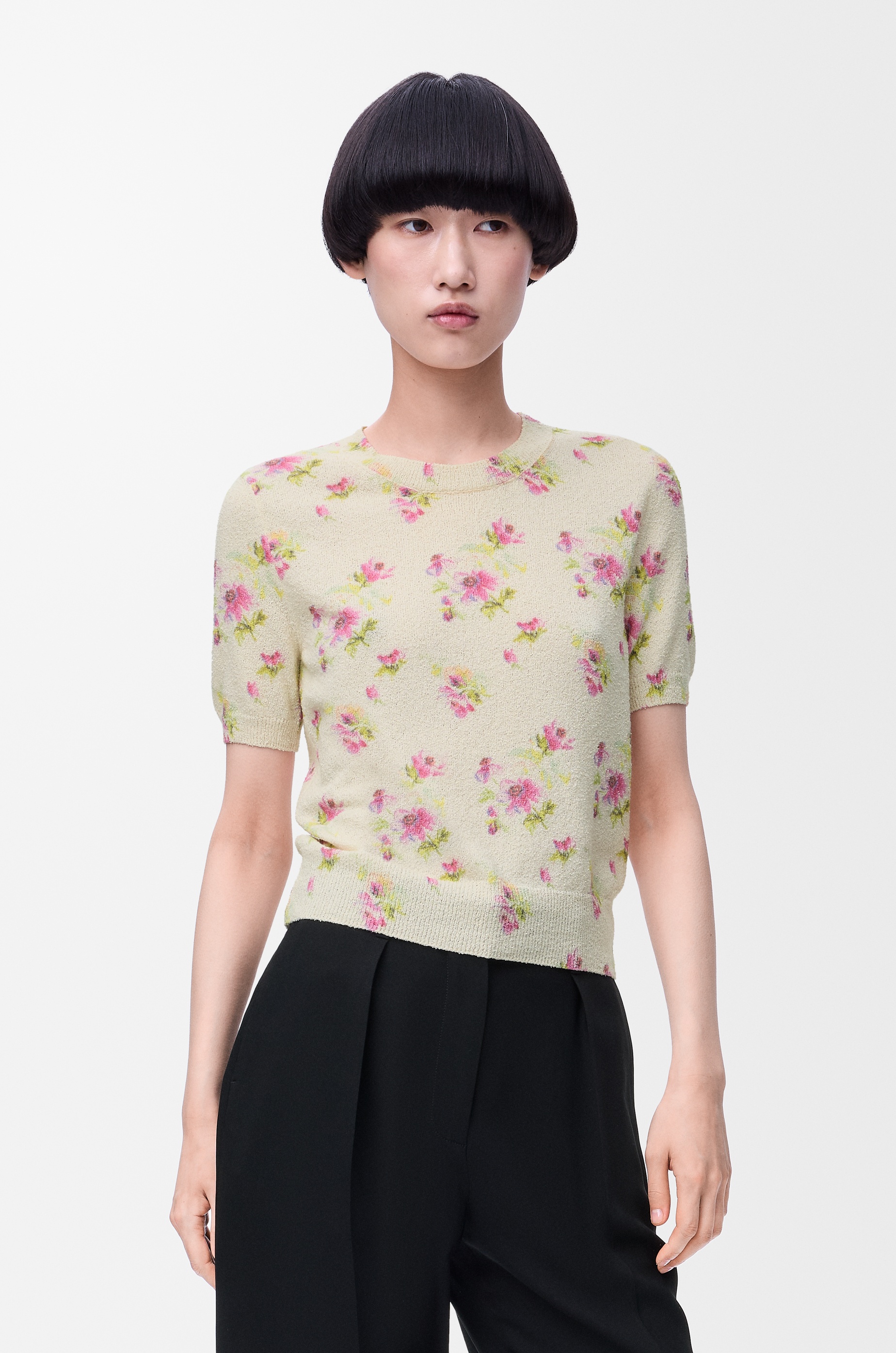 Short sleeve sweater in cotton blend - 3