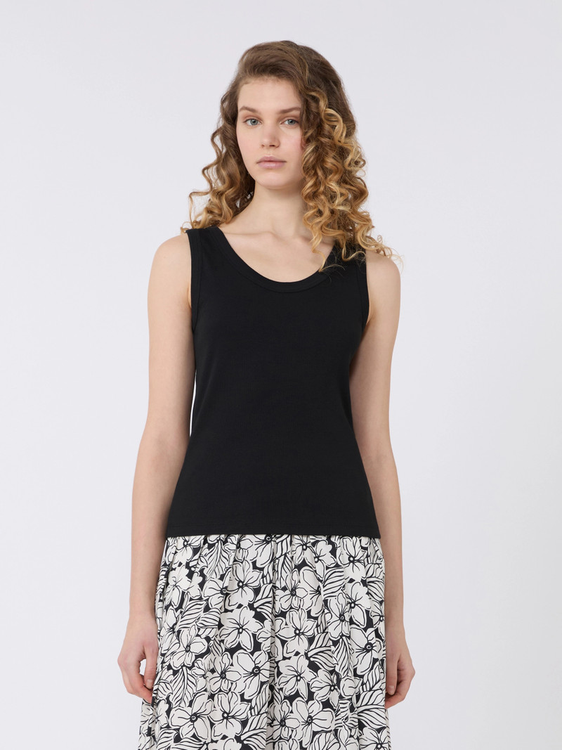 MULTIC Stretch cotton top - BLACK 3