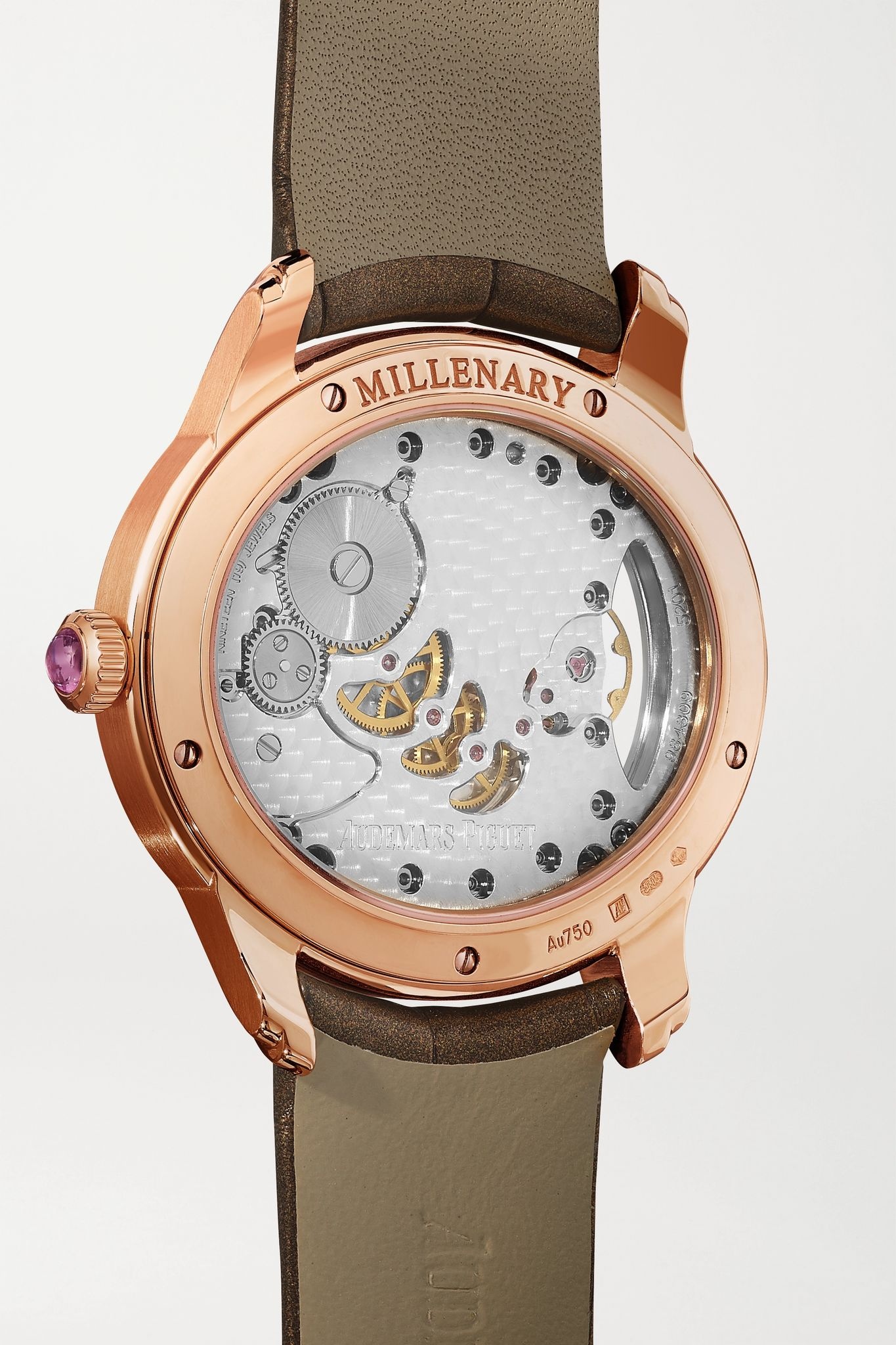 Millenary 39.5mm 18-karat pink gold, alligator, diamond and mother-of-pearl watch - 4