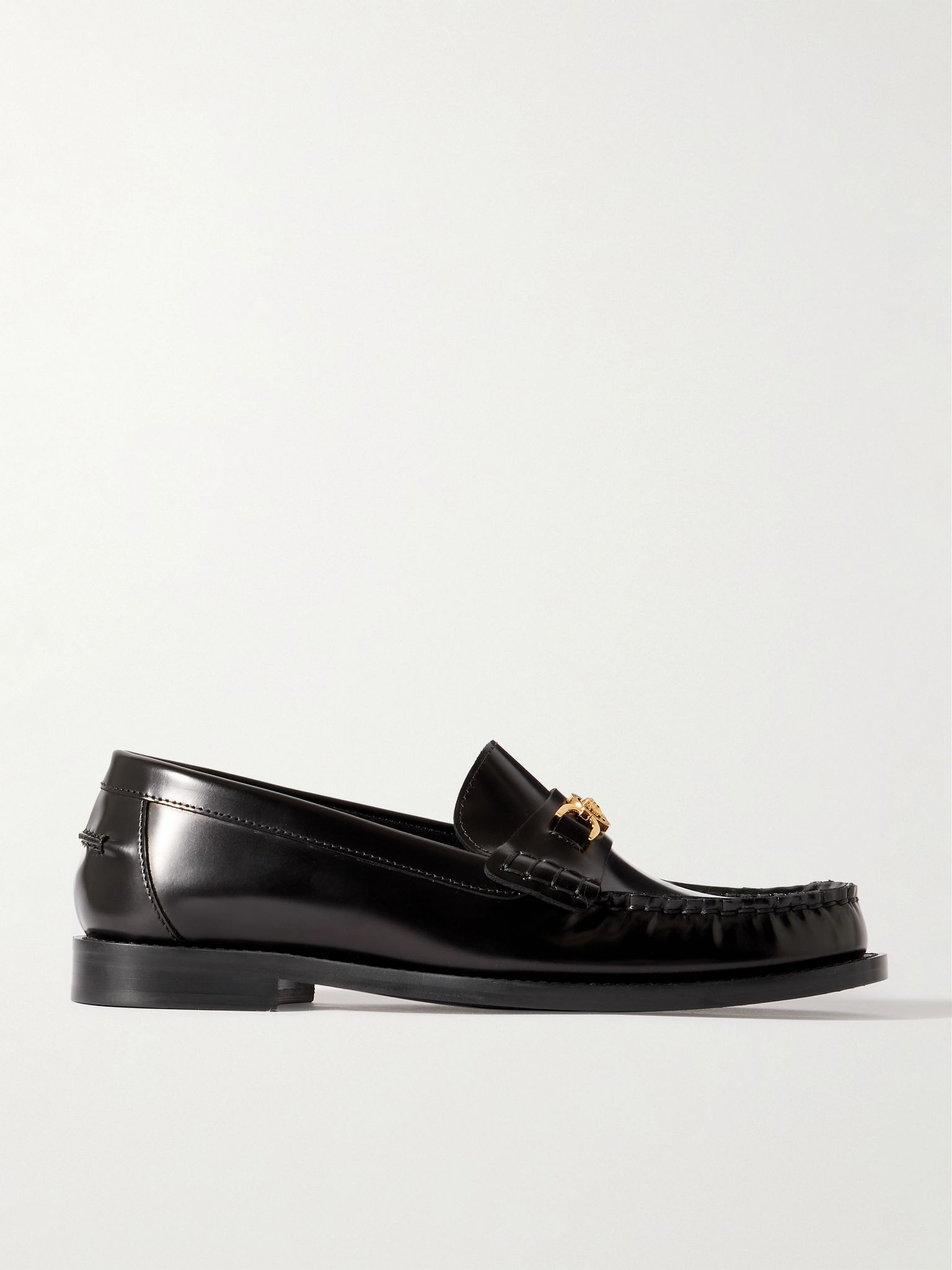 Embellished leather loafers Black - 1