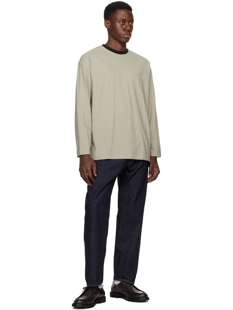 KAPTAIN SUNSHINE Gray Hard Twisted Stripe Jersey T-shirt outlook