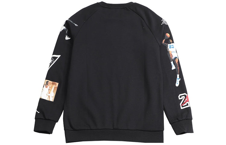 Air Jordan Printing Fleece Lined Athleisure Casual Sports Pullover Black CD5872-010 - 2