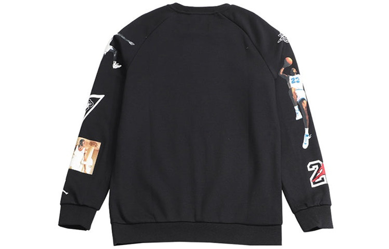 Jordan Air Jordan Printing Fleece Lined Athleisure Casual Sports Pullover Black CD5872-010 outlook