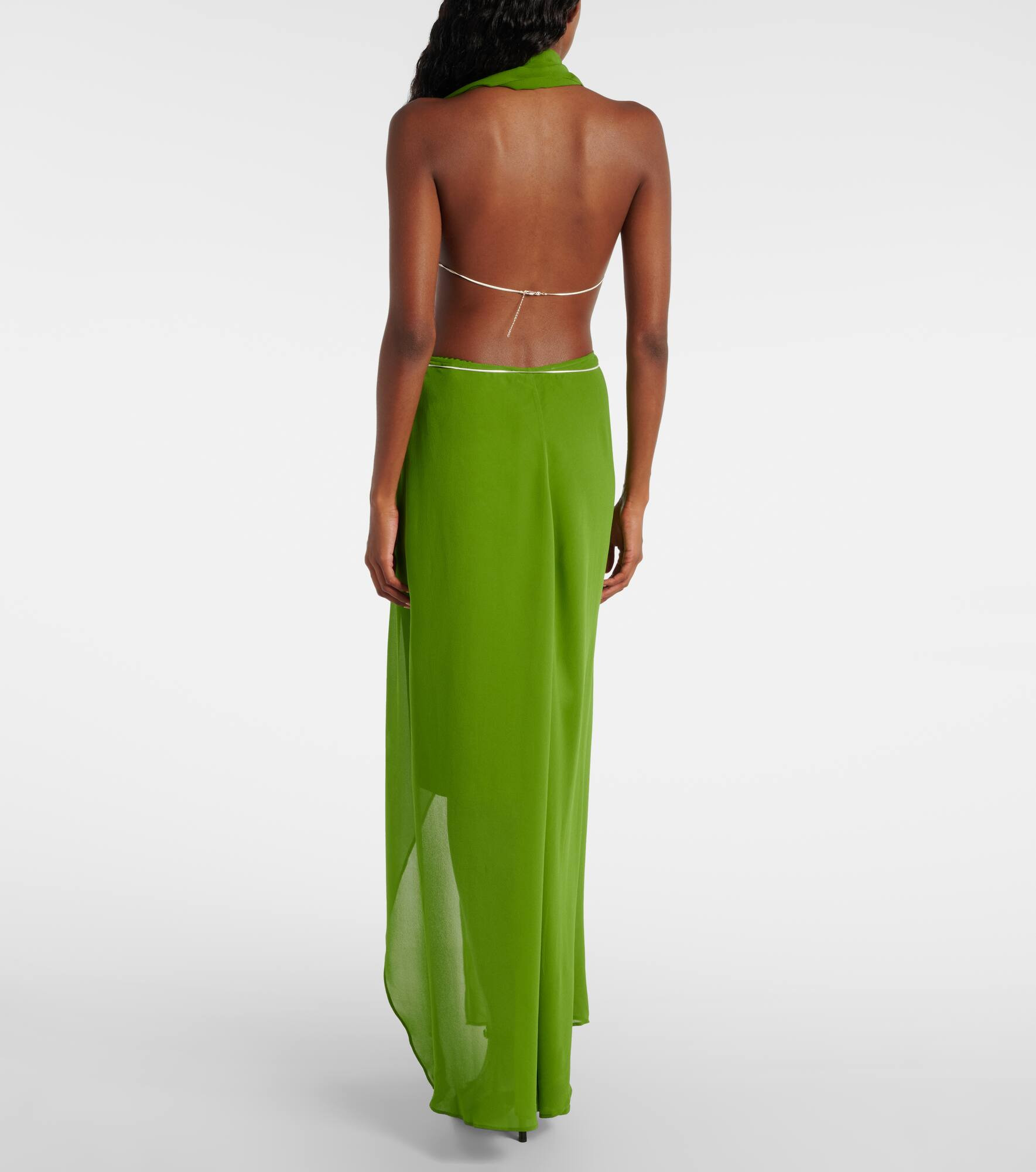 Open-back silk georgette top - 3