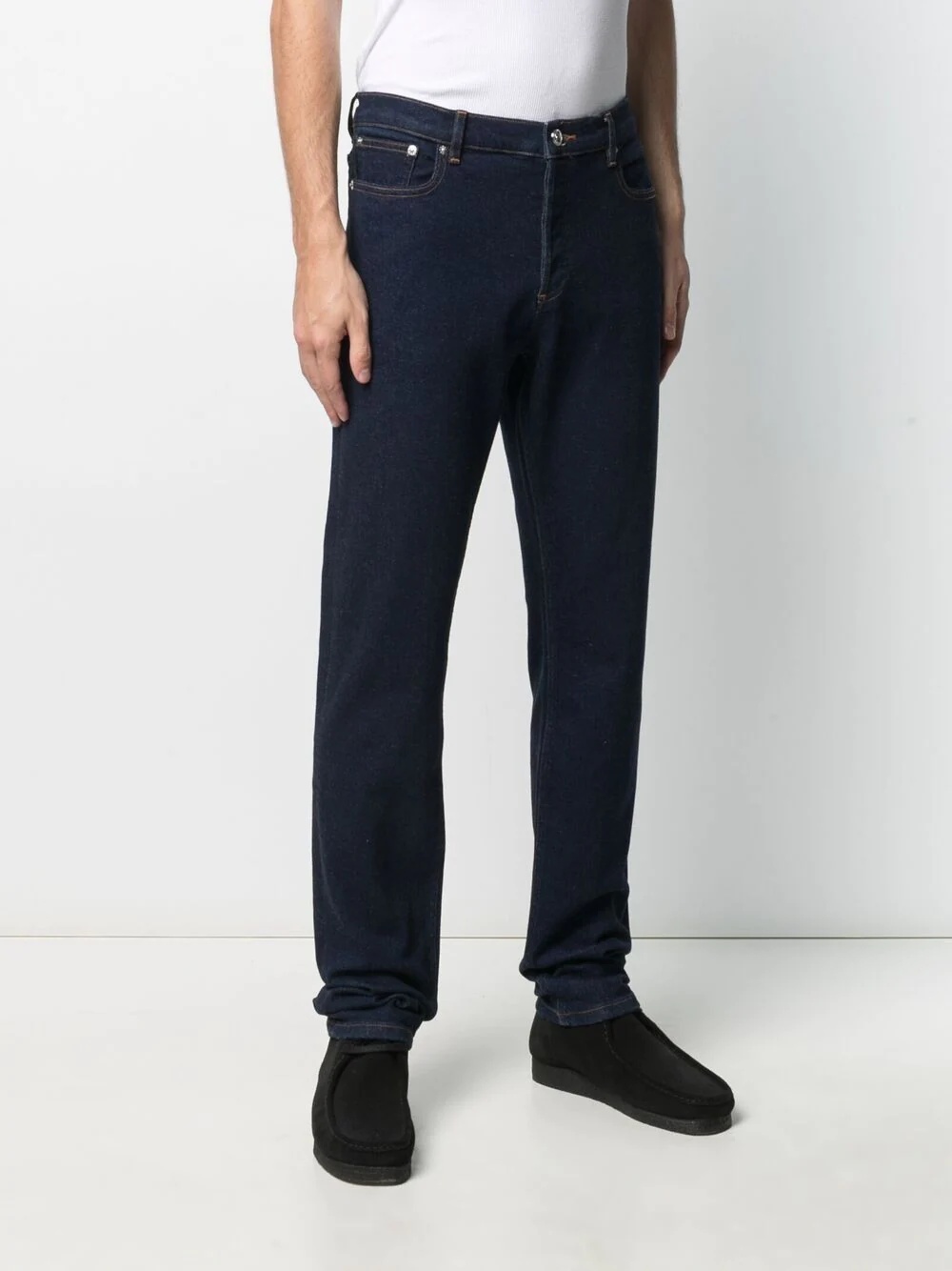 straight-leg dark-wash jeans - 3