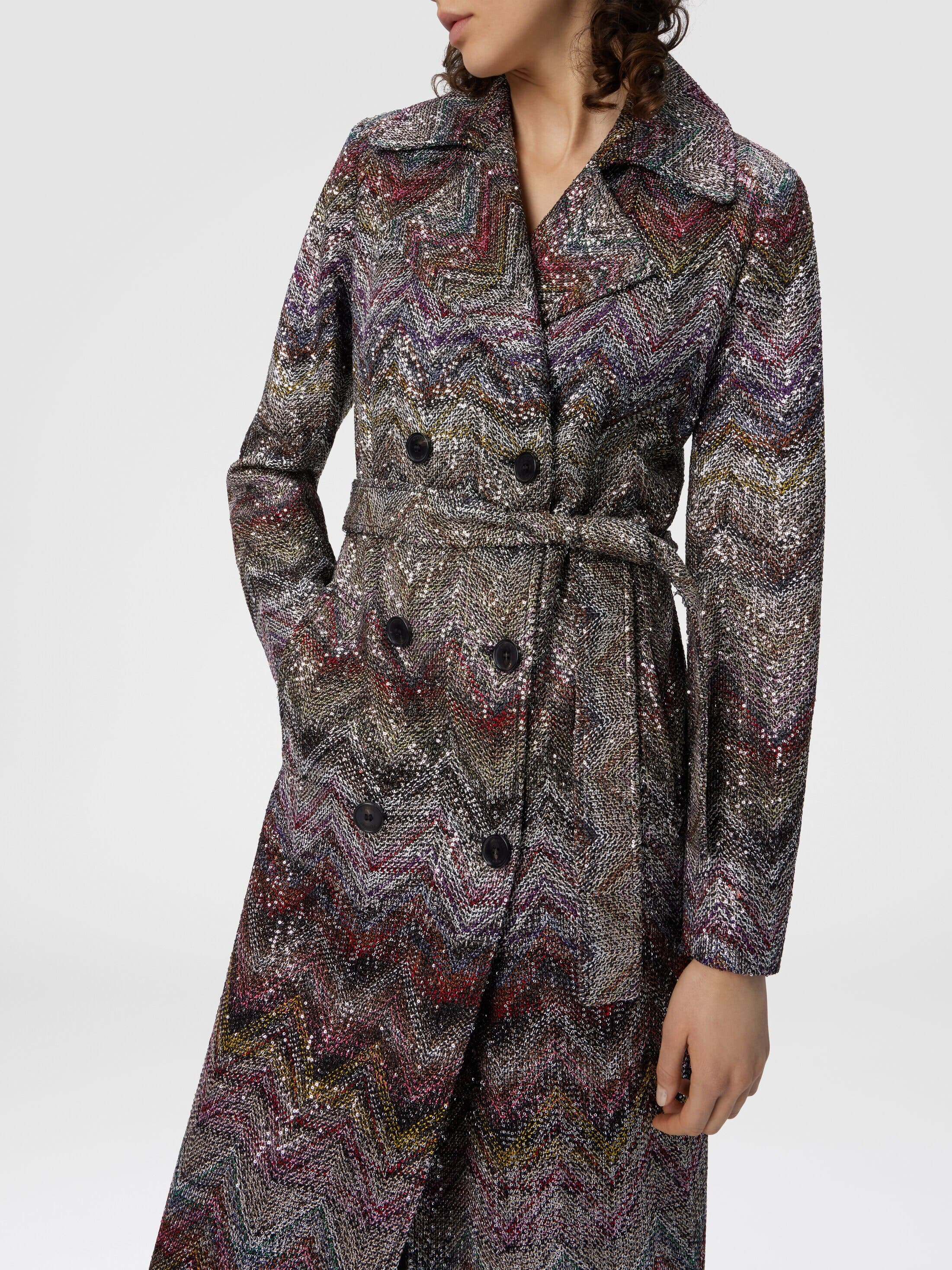 Missoni Long Double-breasted Trench Coat With Wavy Zigzag Pattern in Multicoloured at Nordstrom - 4