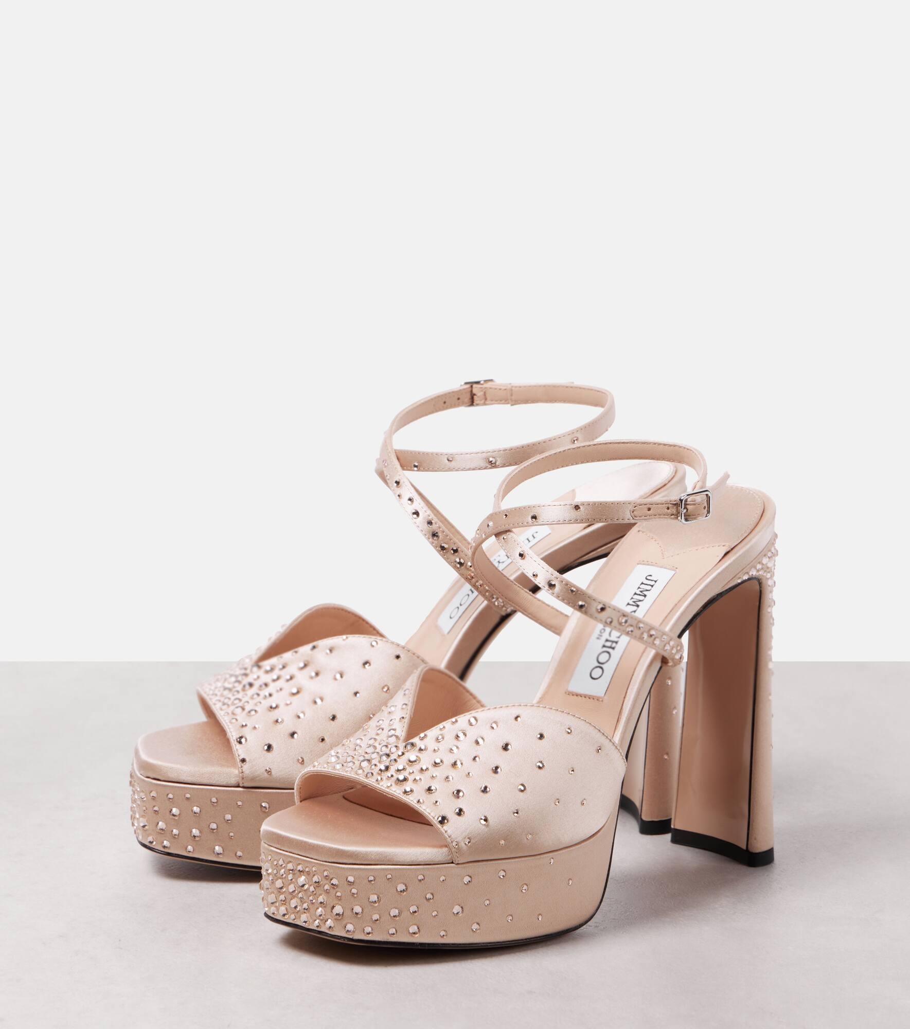 Karli 125 satin platform sandals - 4