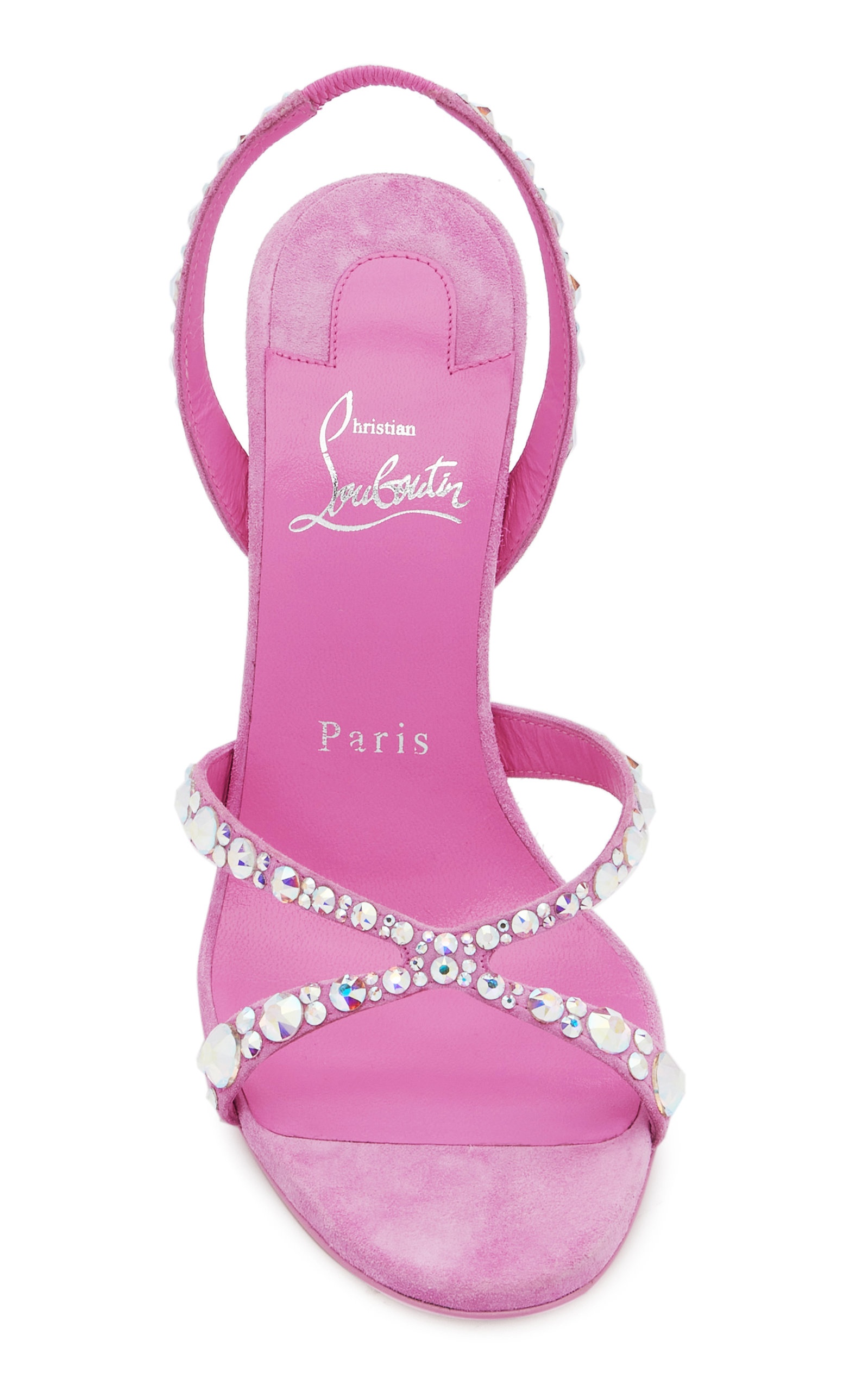 Emilie 100mm Embellished Suede Sandals pink - 6