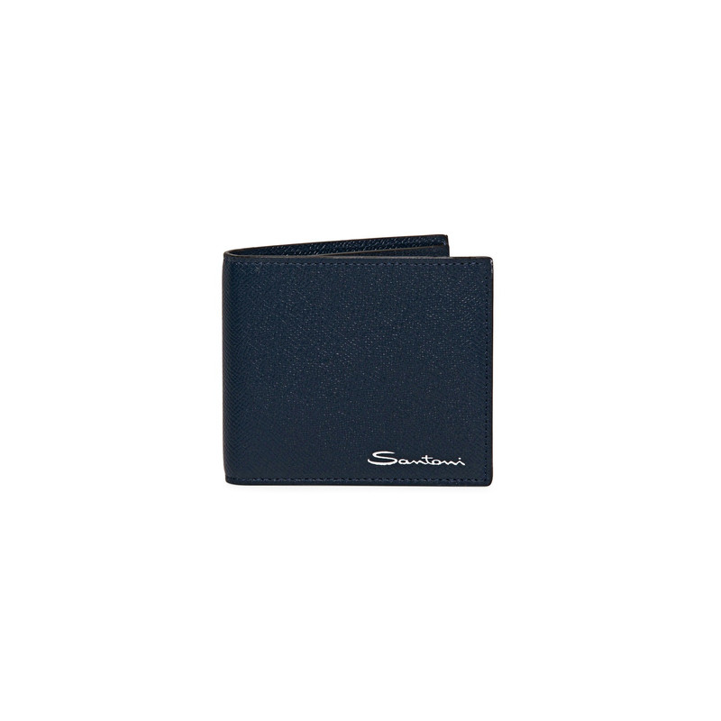Blue saffiano leather wallet 1