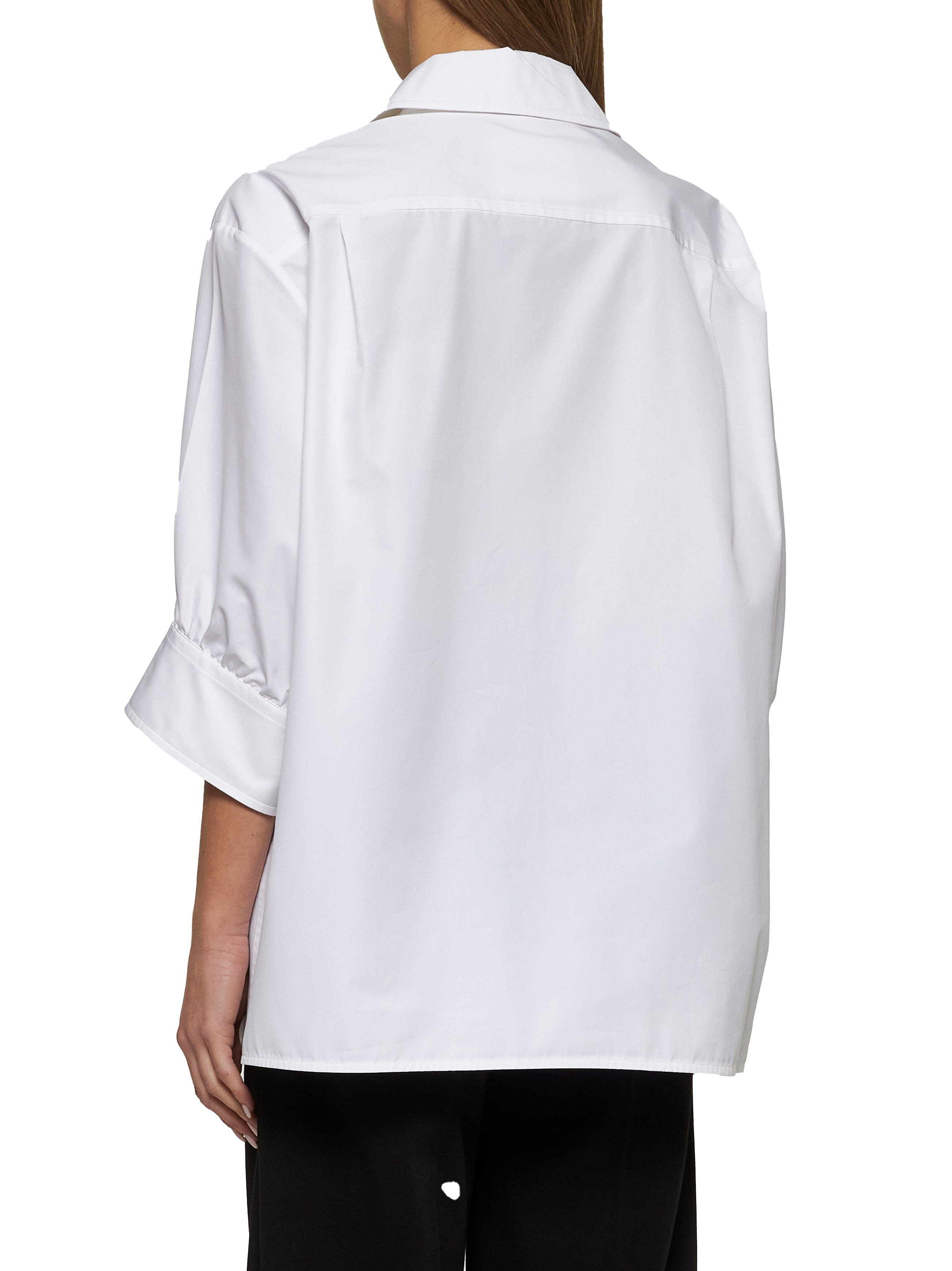 White poplin boxy shirt - 4