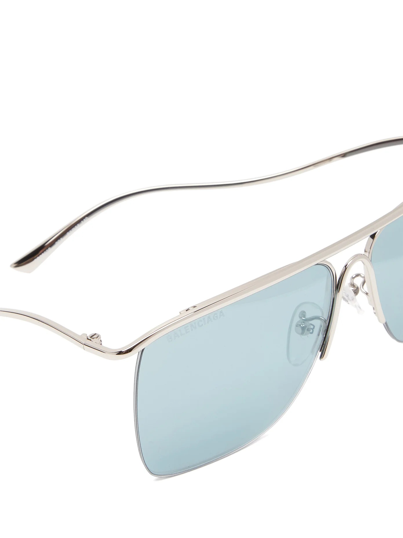 Curve reflective navigator metal sunglasses - 6