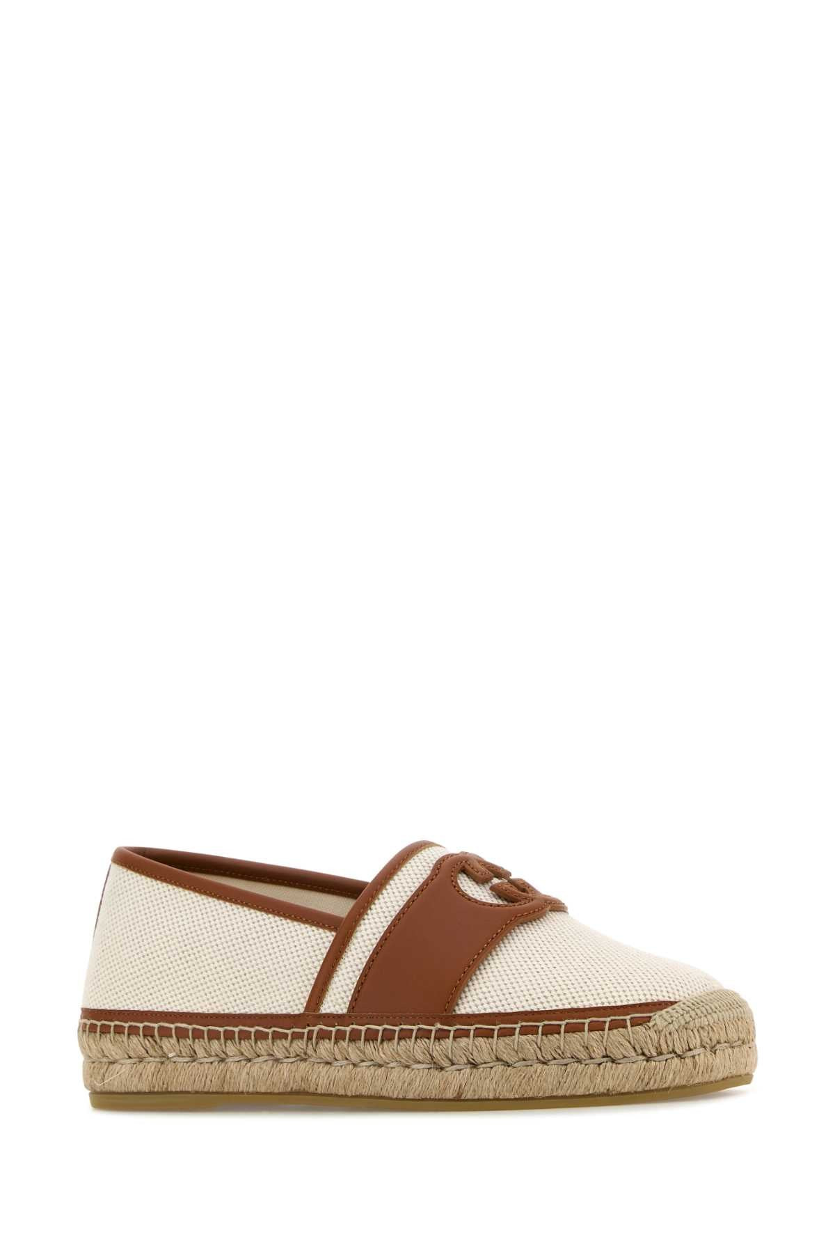 Gucci Men Ivory Canvas Espadrilles - 2