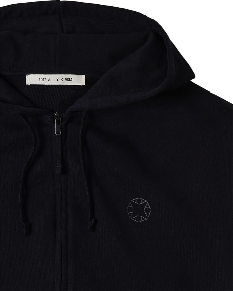 BLACK BOXY ZIP-UP HOODIE 3